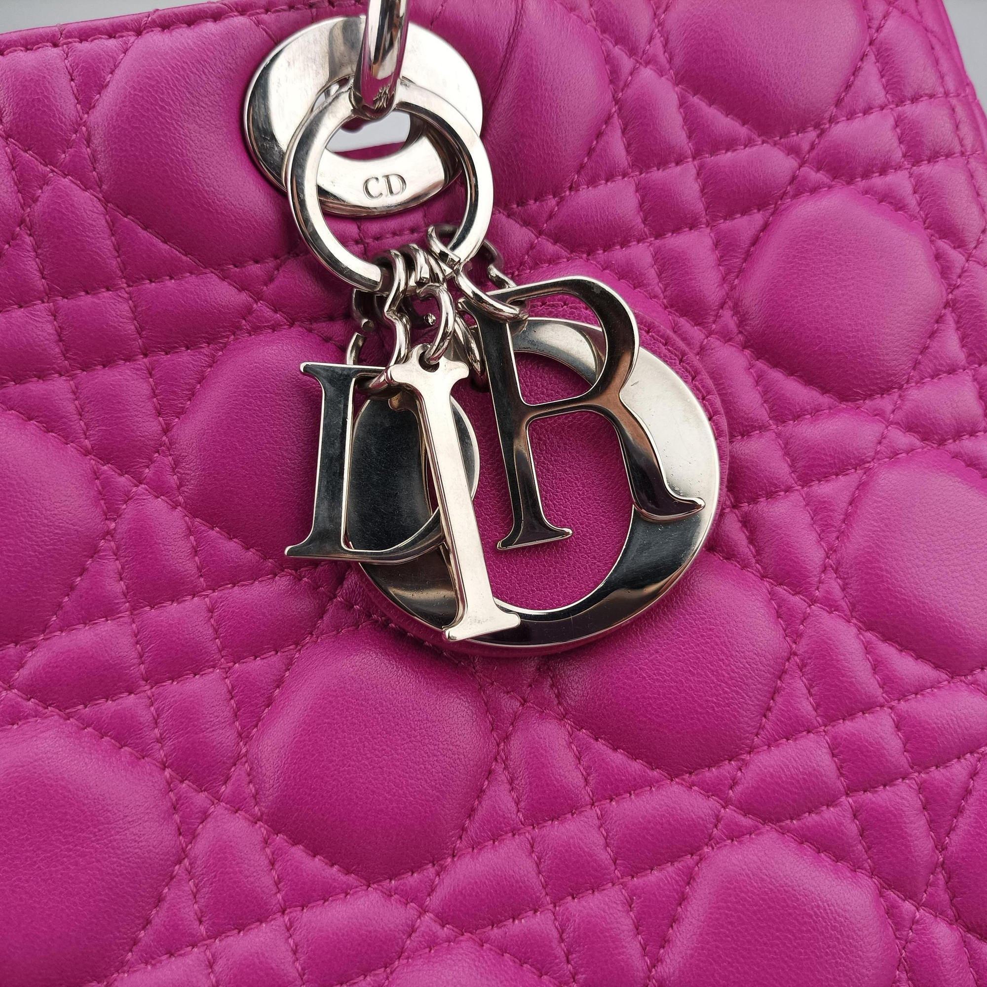 Lady Dior Rose lambskin 08-MA-0122レディディオール ローズ レッド ラムスキン 08-MA-0122