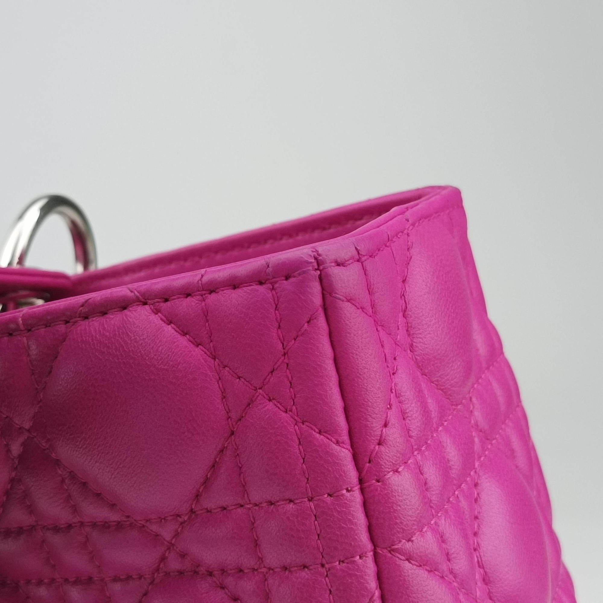 Lady Dior Rose lambskin 08-MA-0122レディディオール ローズ レッド ラムスキン 08-MA-0122