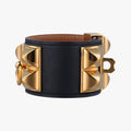 Collier de Chien Black×golden Leather × GP S ▢R SIコリエ ド シアン ブラック×ゴールド レザー×GP S ▢R SI