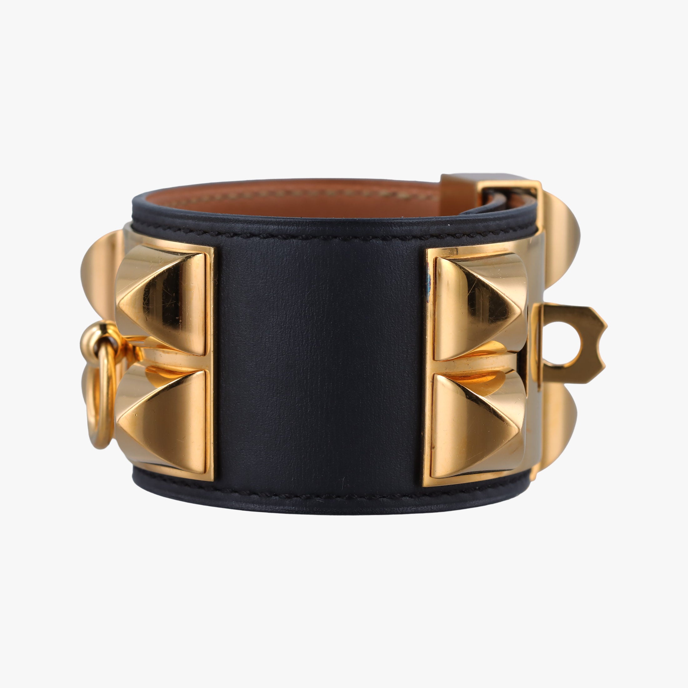 Collier de Chien Black×golden Leather × GP S ▢R SIコリエ ド シアン ブラック×ゴールド レザー×GP S ▢R SI