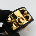 Collier de Chien Black×golden Leather × GP S ▢R SIコリエ ド シアン ブラック×ゴールド レザー×GP S ▢R SI