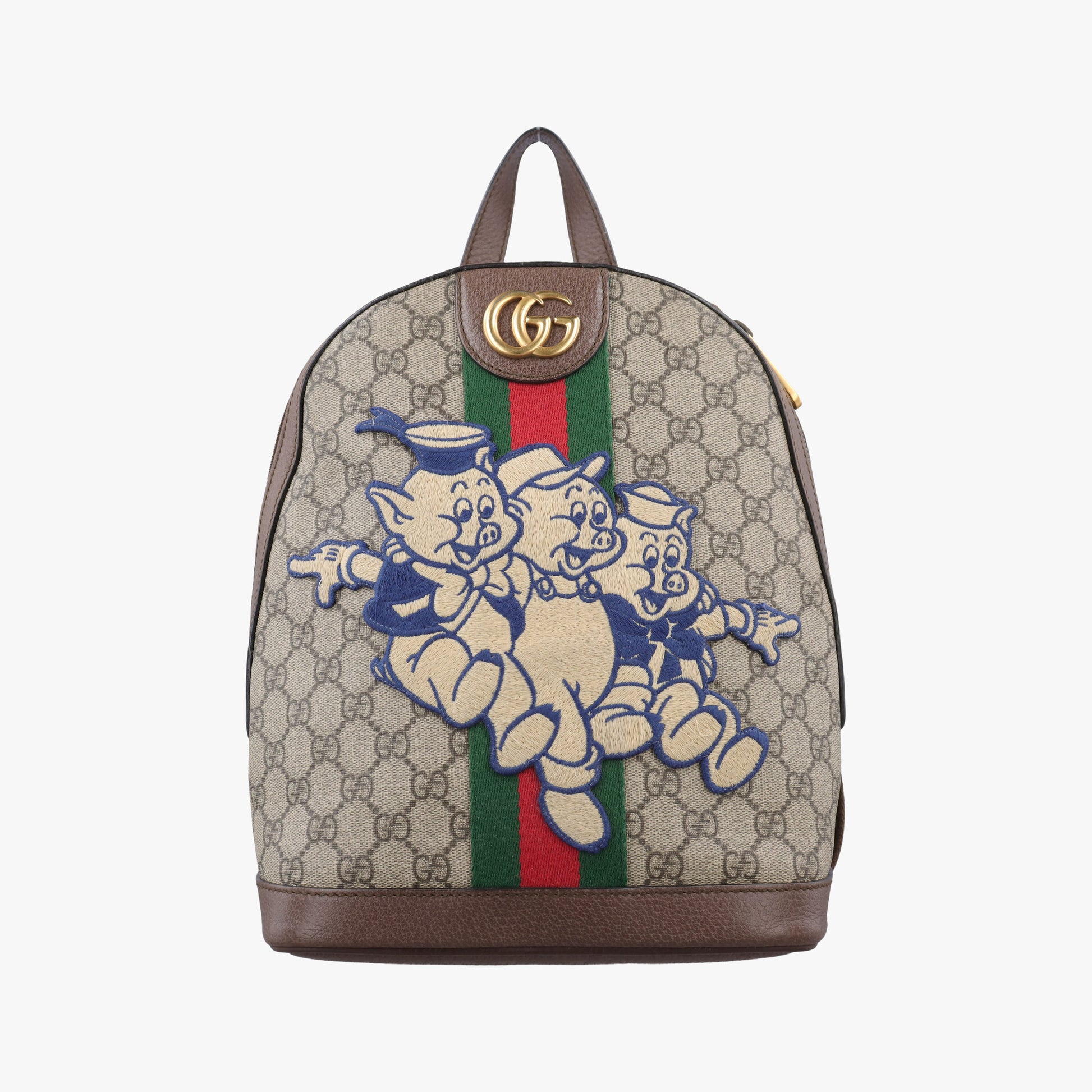 ophidia The Three Little Pigs Brown×Multicolour PVC coated canvas 552884 H027490446オフィディア三匹のこぶた ブラウン×マルチカラー PVCコーティングキャンバス 552884 H027490446