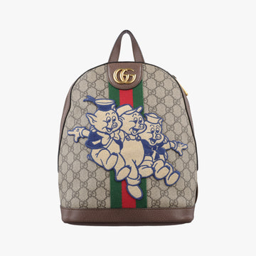 ophidia The Three Little Pigs Brown×Multicolour PVC coated canvas 552884 H027490446オフィディア三匹のこぶた ブラウン×マルチカラー PVCコーティングキャンバス 552884 H027490446