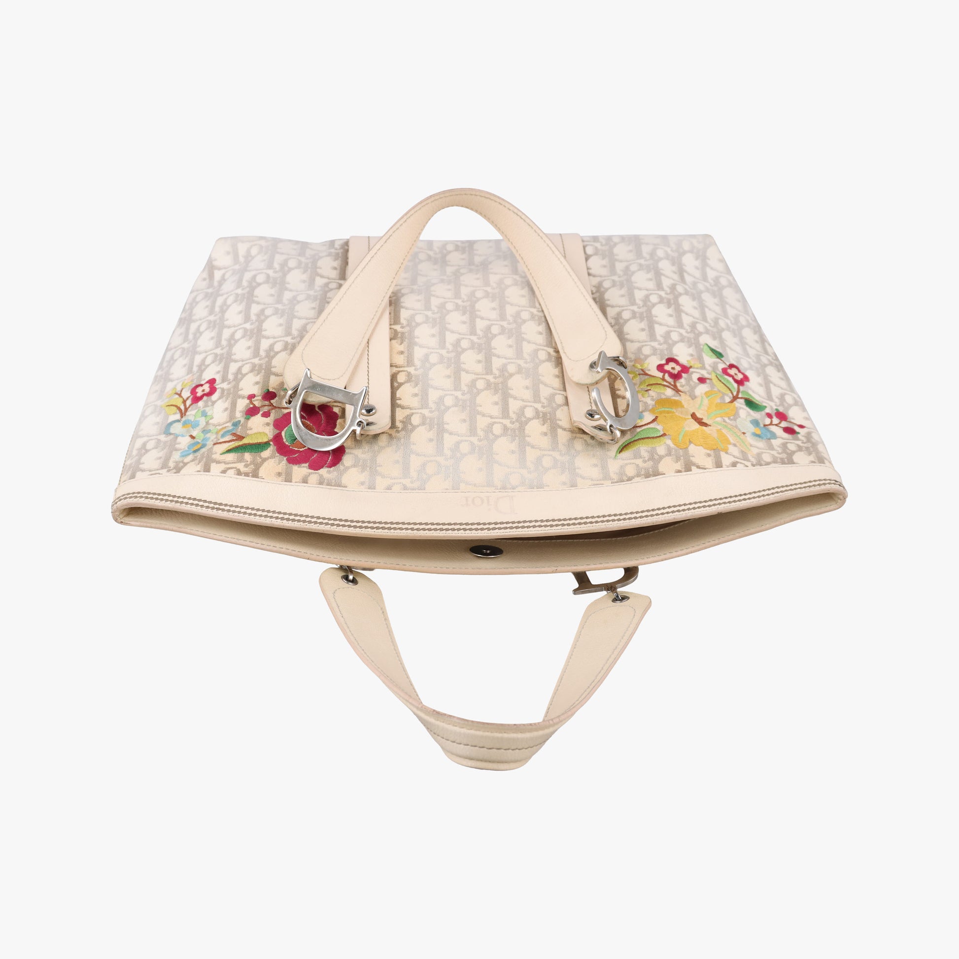 Trotter Flower Line White x Beige x Multicolor canvas × leather 05-BO-0035トロッター フラワーライン ホワイト×ベージュ×マルチカラー キャンバス×レザー 05-BO-0035