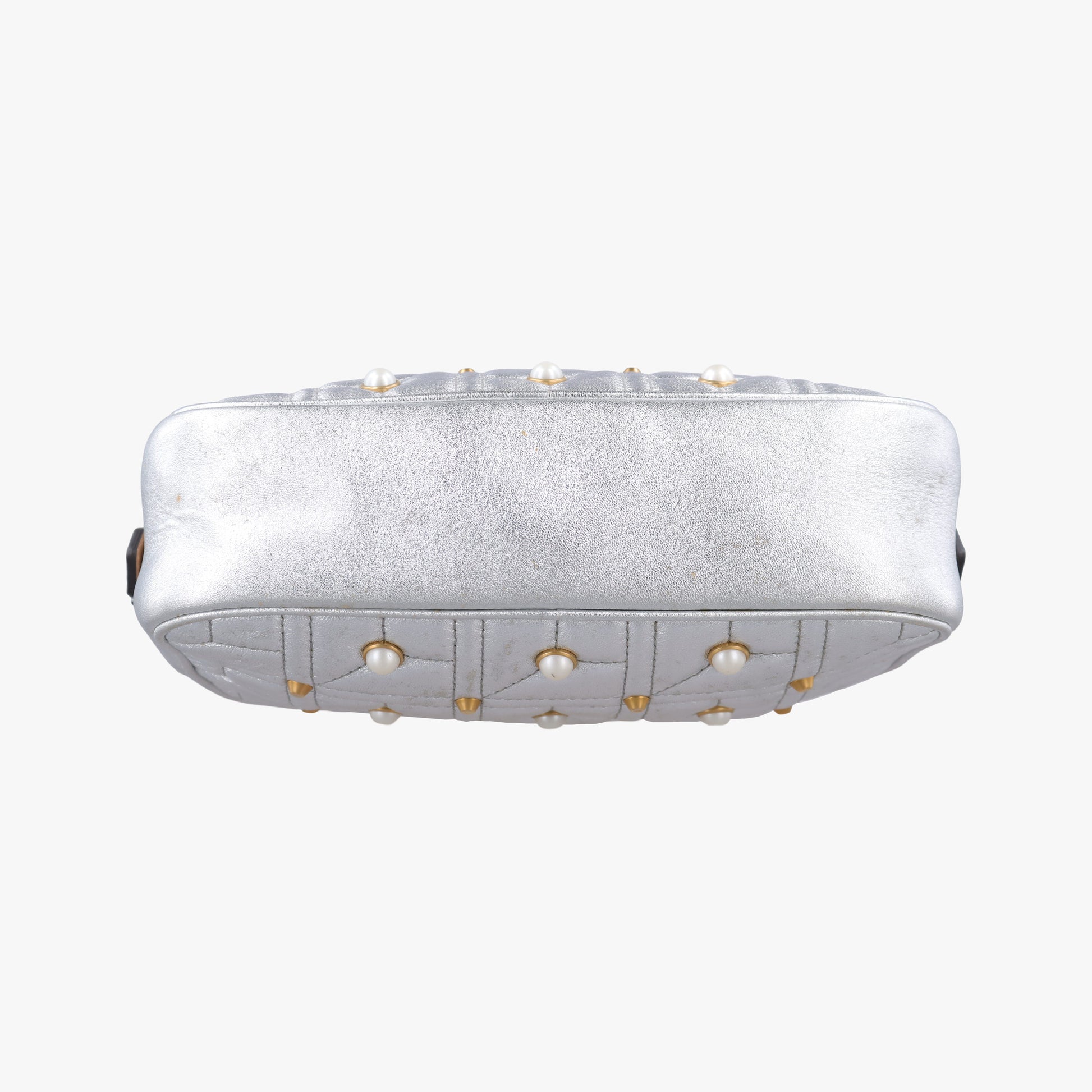 GG Marmont Silver Leather 447632 G021273675GGマーモント シルバー レザー 447632 G021273675