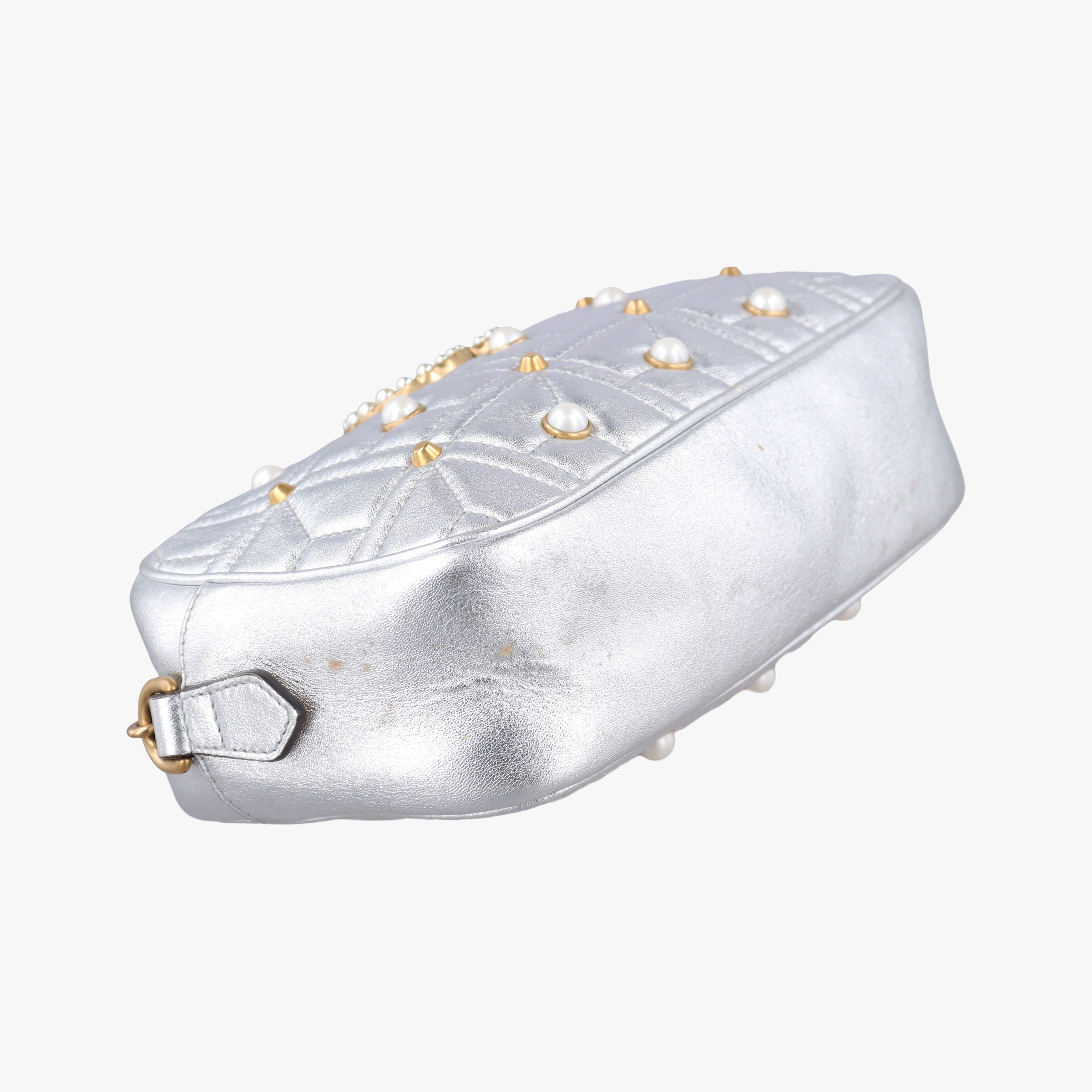 GG Marmont Silver Leather 447632 G021273675GGマーモント シルバー レザー 447632 G021273675