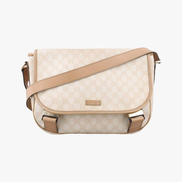 GG Plus Messenger beige PVC coated canvas×Leather 201732 G5501283GGプラス メッセンジャー ベージュ PVCコーティングキャンバス×レザー 201732 G5501283