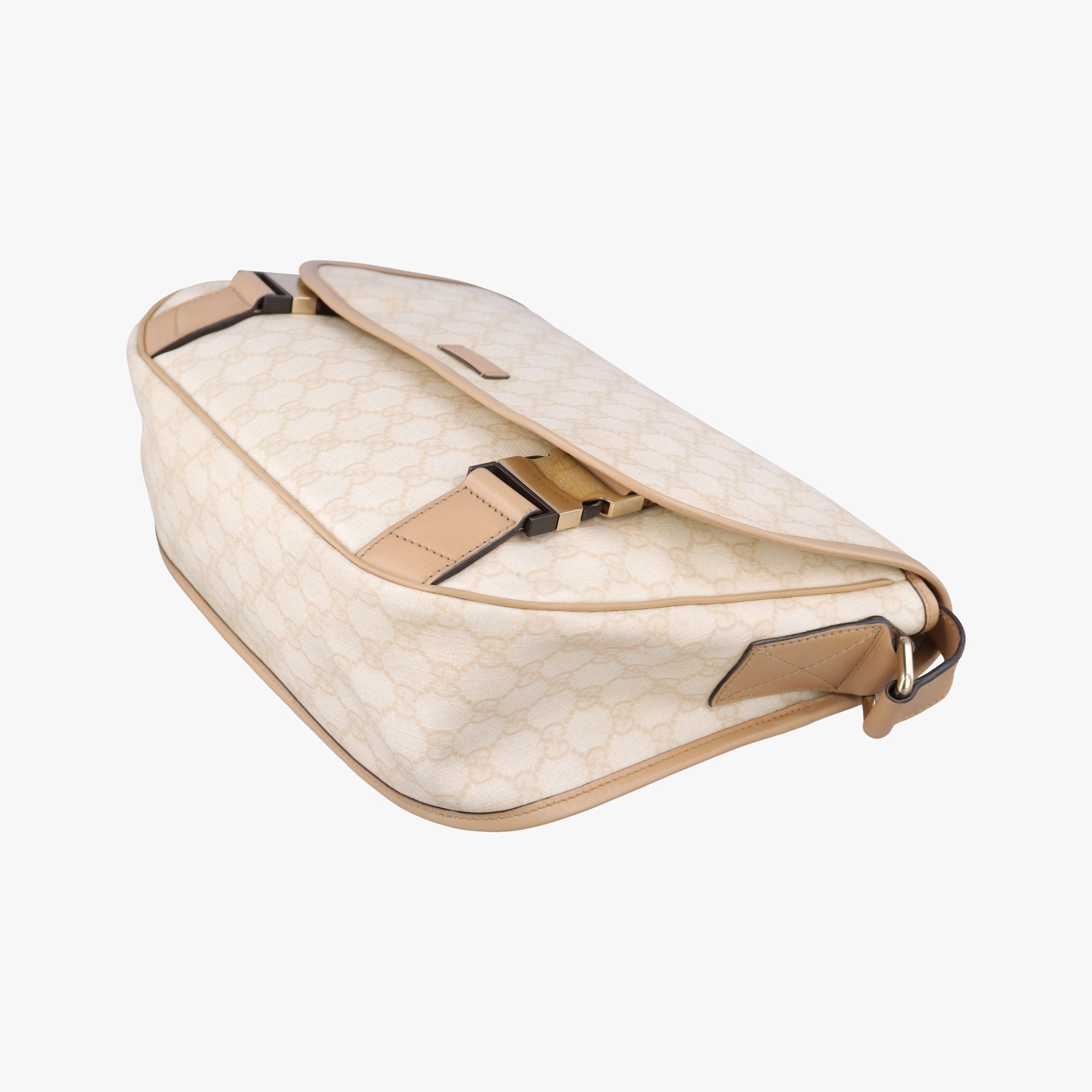 GG Plus Messenger beige PVC coated canvas×Leather 201732 G5501283GGプラス メッセンジャー ベージュ PVCコーティングキャンバス×レザー 201732 G5501283