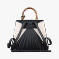 Queen Margaret Bamboo Black×White Leather 476664 E022769871クイーンマーガレット バンブー ブラック×ホワイト レザー 476664 E022769871