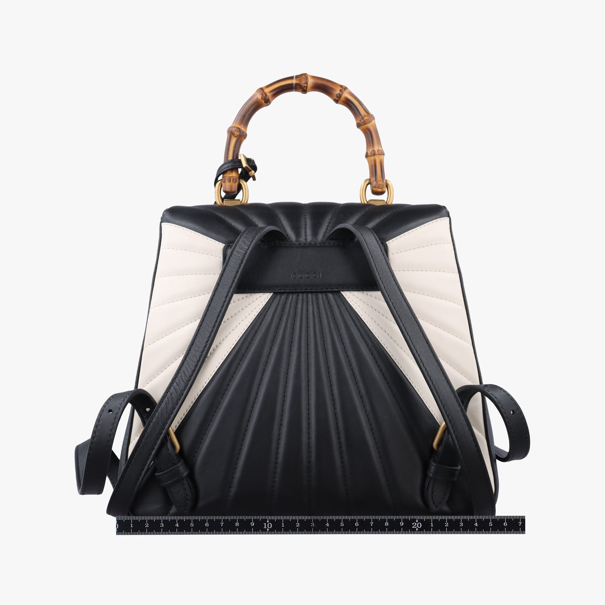 Queen Margaret Bamboo Black×White Leather 476664 E022769871クイーンマーガレット バンブー ブラック×ホワイト レザー 476664 E022769871