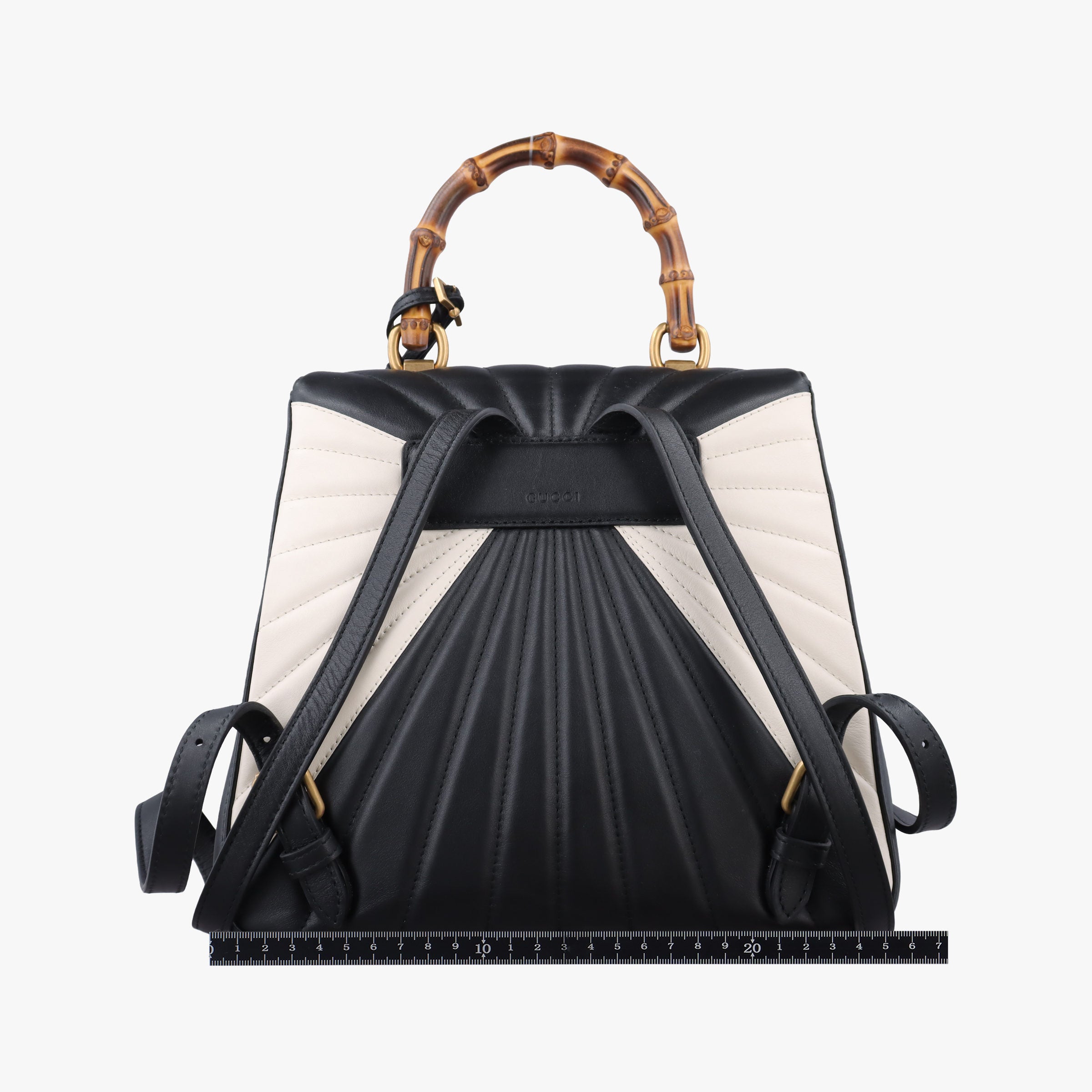 Queen Margaret Bamboo Black×White Leather 476664 E022769871クイーンマーガレット バンブー ブラック×ホワイト レザー 476664 E022769871