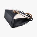 Queen Margaret Bamboo Black×White Leather 476664 E022769871クイーンマーガレット バンブー ブラック×ホワイト レザー 476664 E022769871