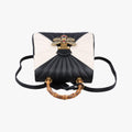 Queen Margaret Bamboo Black×White Leather 476664 E022769871クイーンマーガレット バンブー ブラック×ホワイト レザー 476664 E022769871