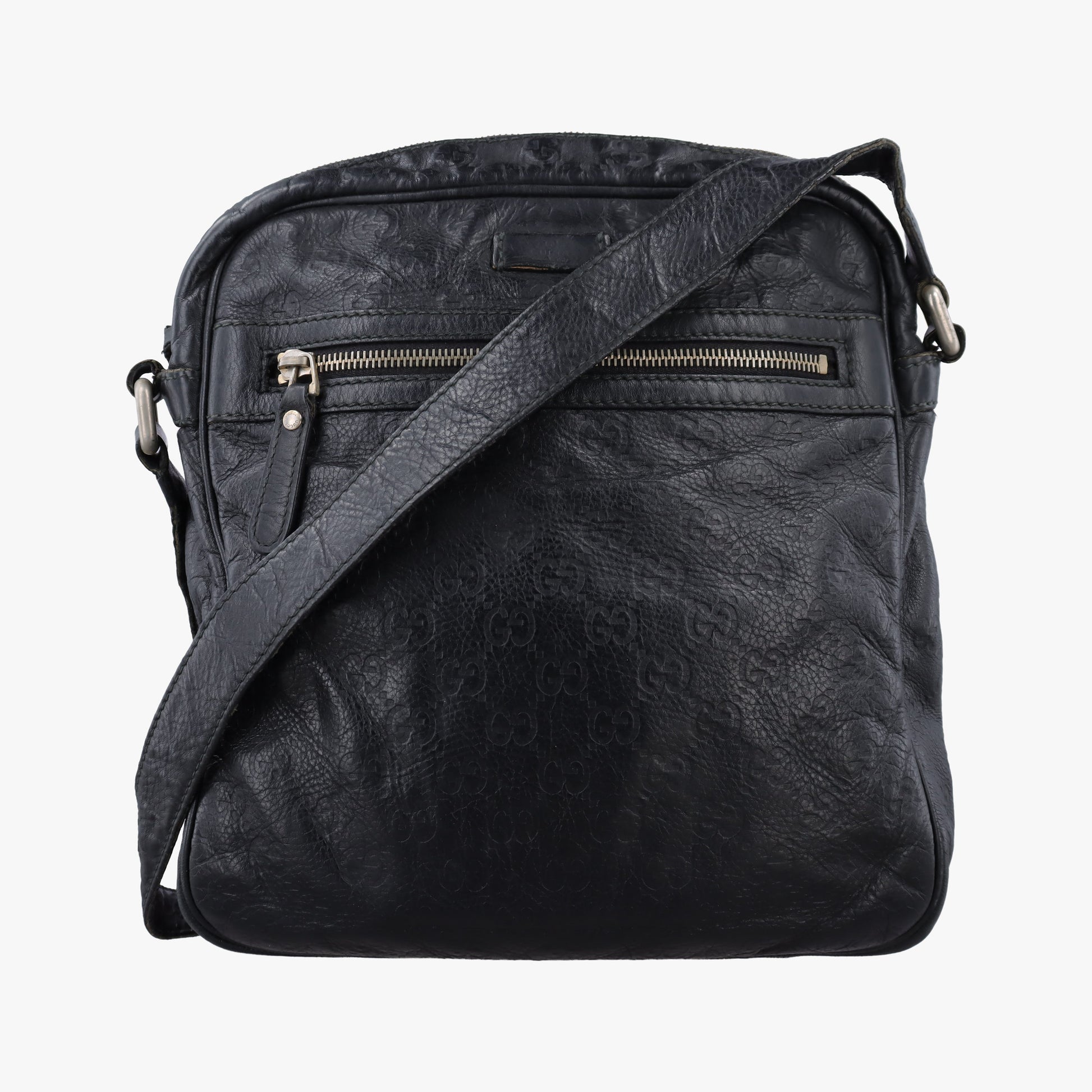 GG Imprime Messenger Black Leather 201448 I7592314GGインプリメ メッセンジャー ブラック レザー 201448 I7592314