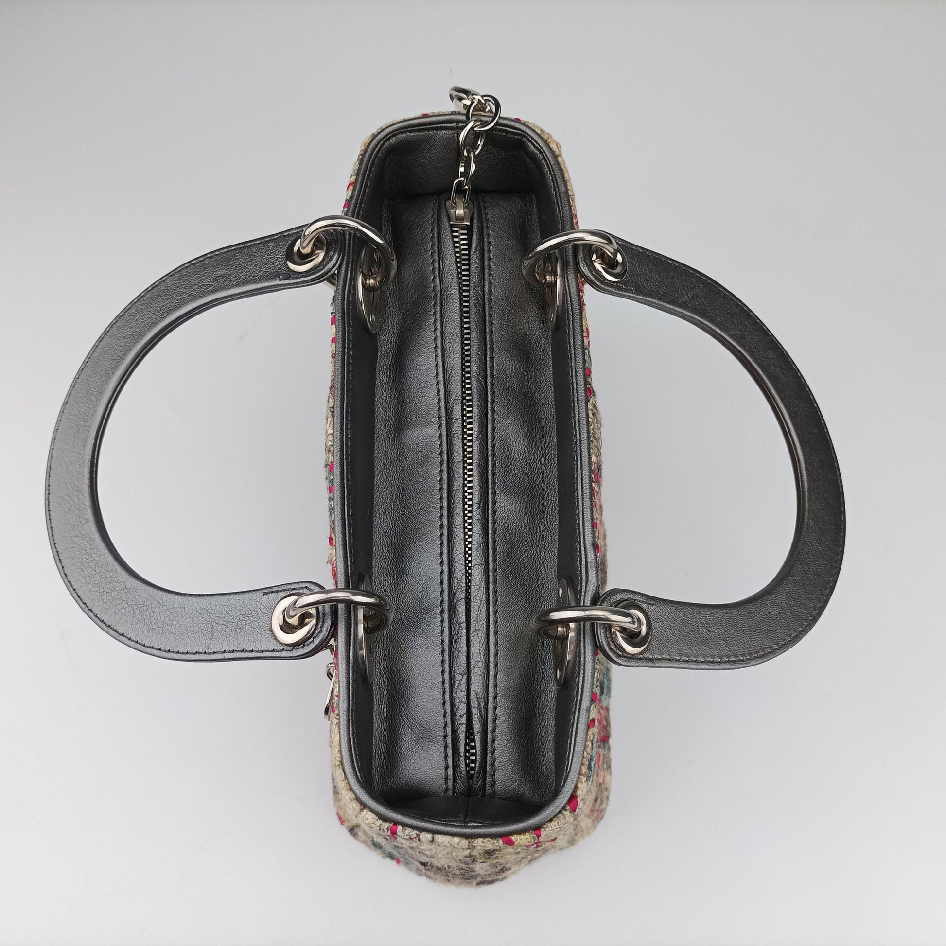 Lady Dior Multicolor Tweed Wool × Metallic Leather 02-MA-0171レディディオール マルチカラー ツイード  × メタリックレザー  02-MA-0171