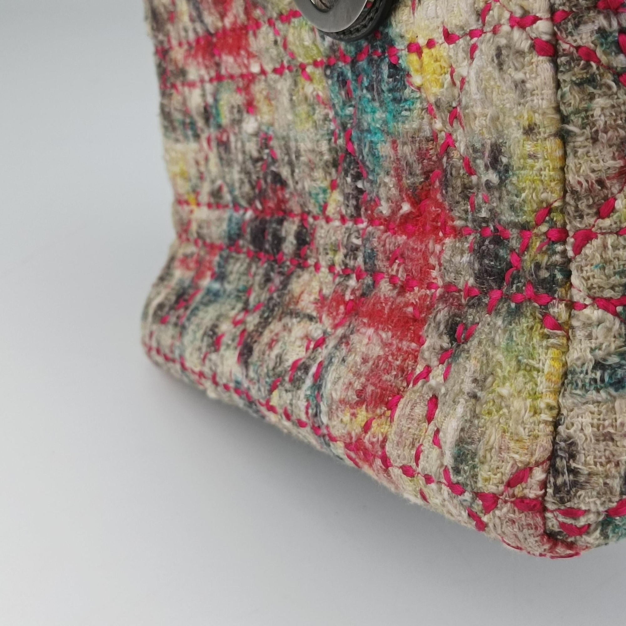Lady Dior Multicolor Tweed Wool × Metallic Leather 02-MA-0171レディディオール マルチカラー ツイード  × メタリックレザー  02-MA-0171