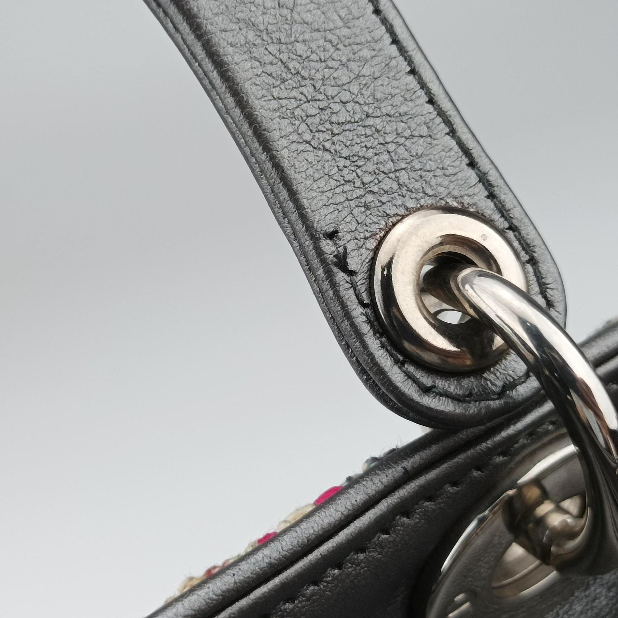 Lady Dior Multicolor Tweed Wool × Metallic Leather 02-MA-0171レディディオール マルチカラー ツイード  × メタリックレザー  02-MA-0171