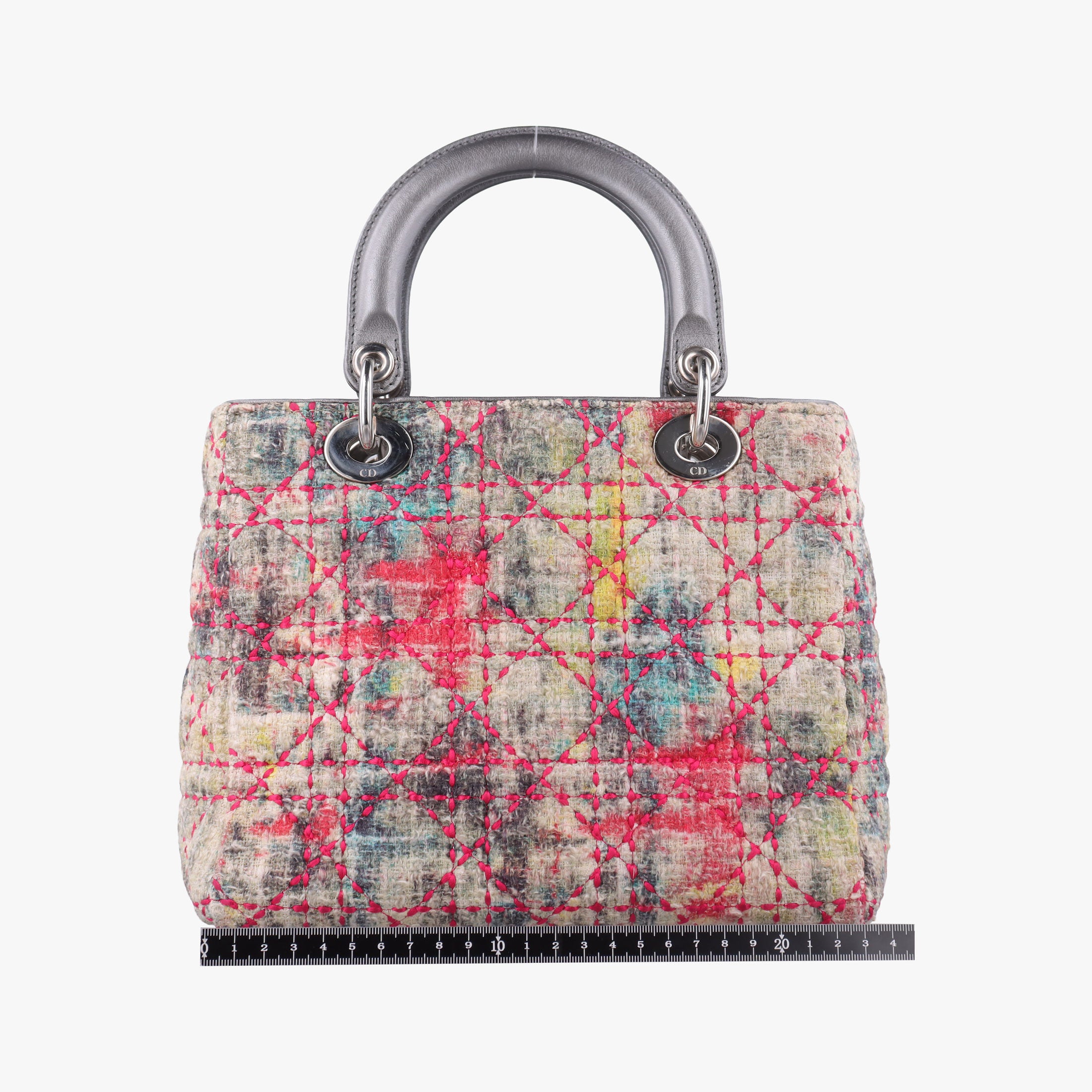 Lady Dior Multicolor Tweed Wool × Metallic Leather 02-MA-0171レディディオール マルチカラー ツイード  × メタリックレザー  02-MA-0171
