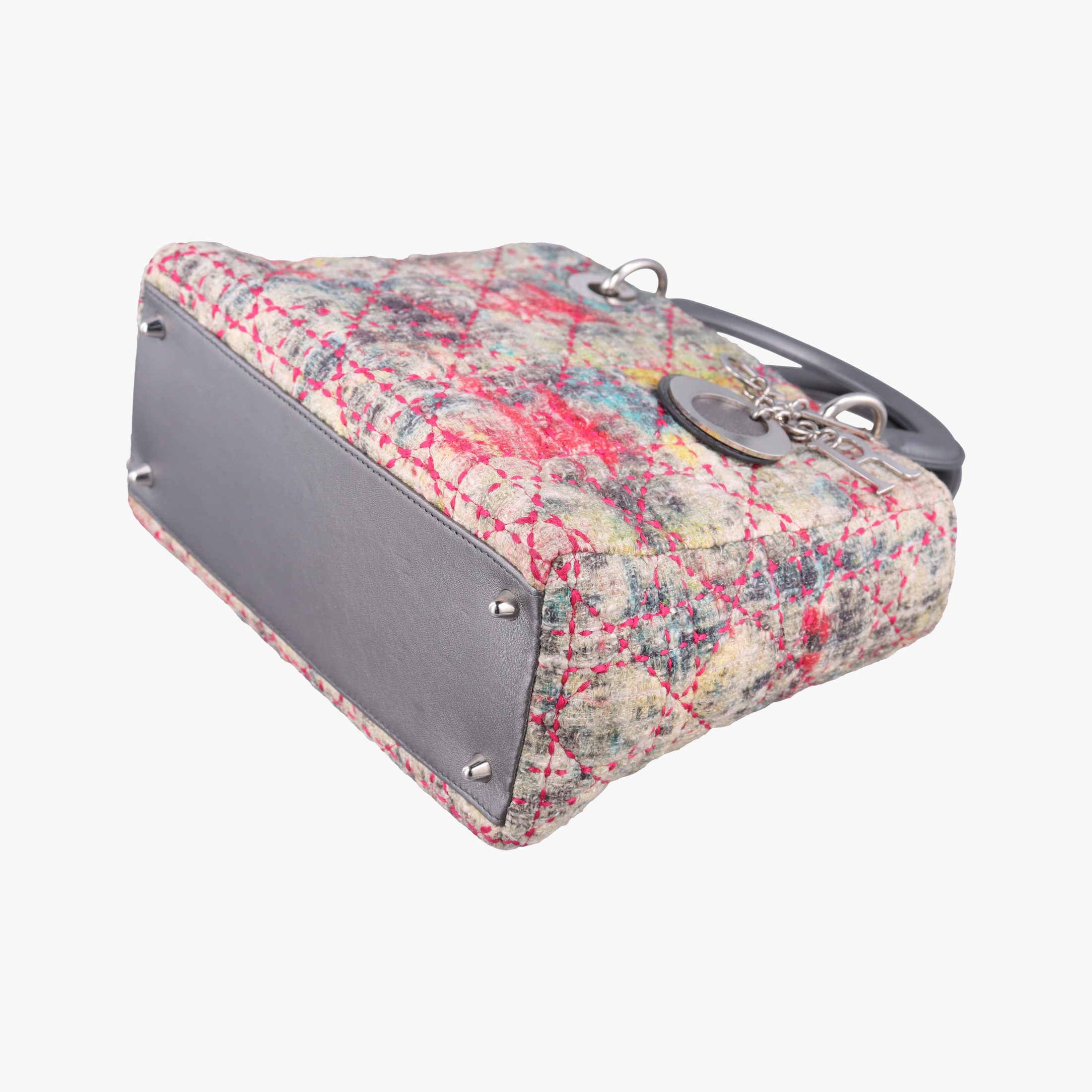 Lady Dior Multicolor Tweed Wool × Metallic Leather 02-MA-0171レディディオール マルチカラー ツイード  × メタリックレザー  02-MA-0171
