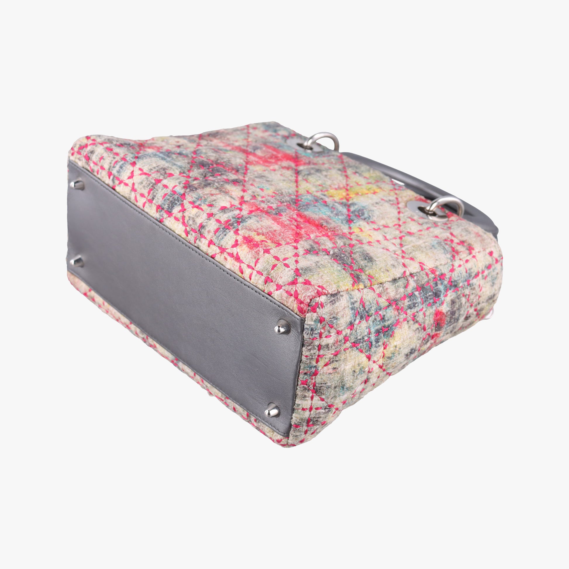 Lady Dior Multicolor Tweed Wool × Metallic Leather 02-MA-0171レディディオール マルチカラー ツイード  × メタリックレザー  02-MA-0171