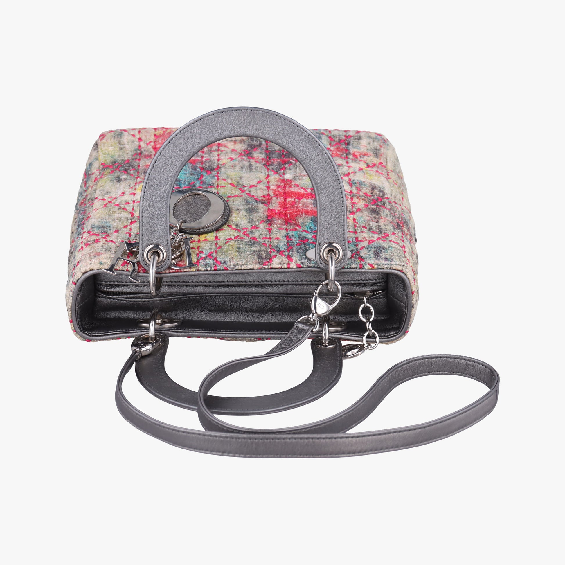 Lady Dior Multicolor Tweed Wool × Metallic Leather 02-MA-0171レディディオール マルチカラー ツイード  × メタリックレザー  02-MA-0171
