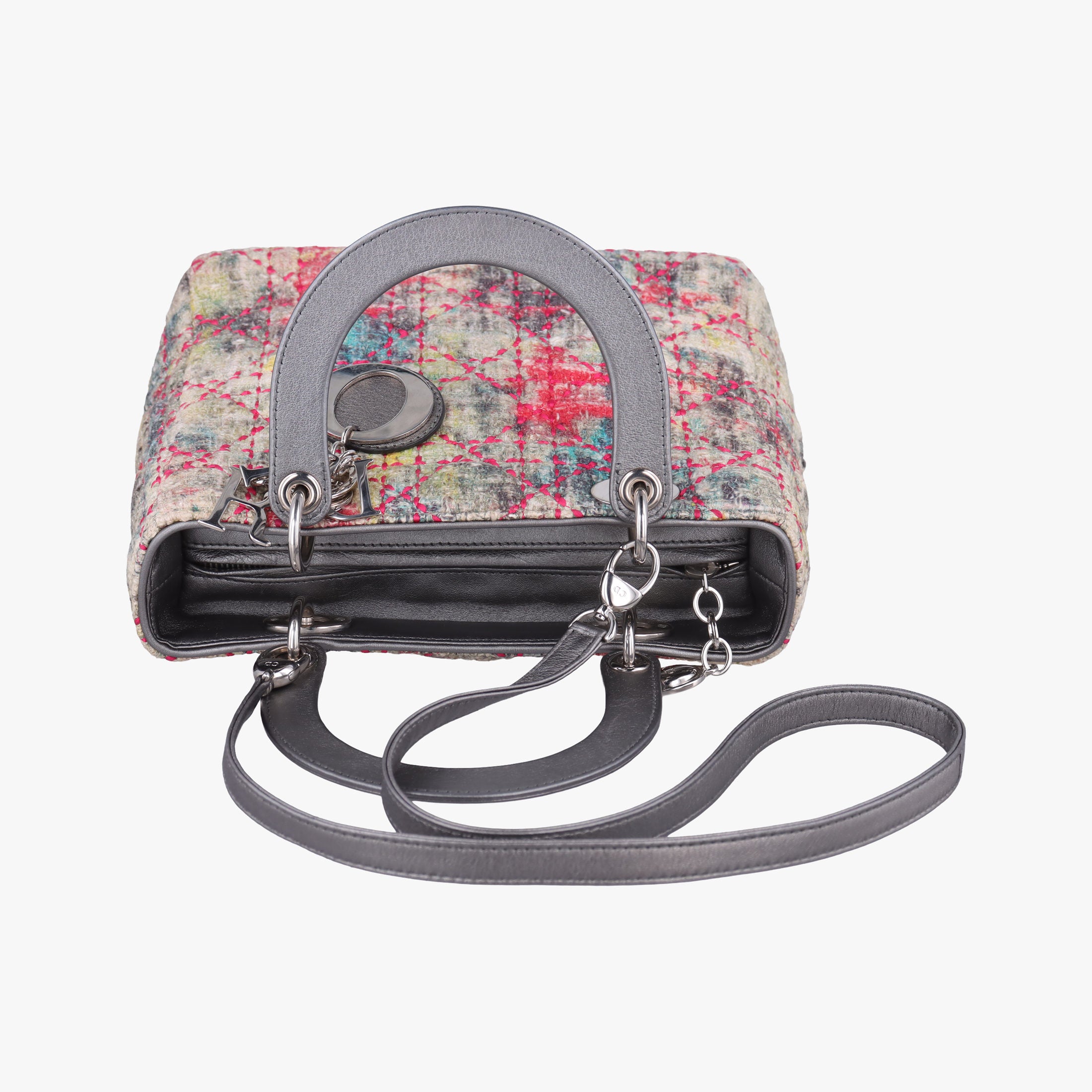Lady Dior Multicolor Tweed Wool × Metallic Leather 02-MA-0171レディディオール マルチカラー ツイード  × メタリックレザー  02-MA-0171