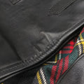 Syd SpikedRed Tartan × BlackCanvas/Velvet × Calfskinシド スタッズレッドチェック × ブラックキャンバス/ベルベット × レザー