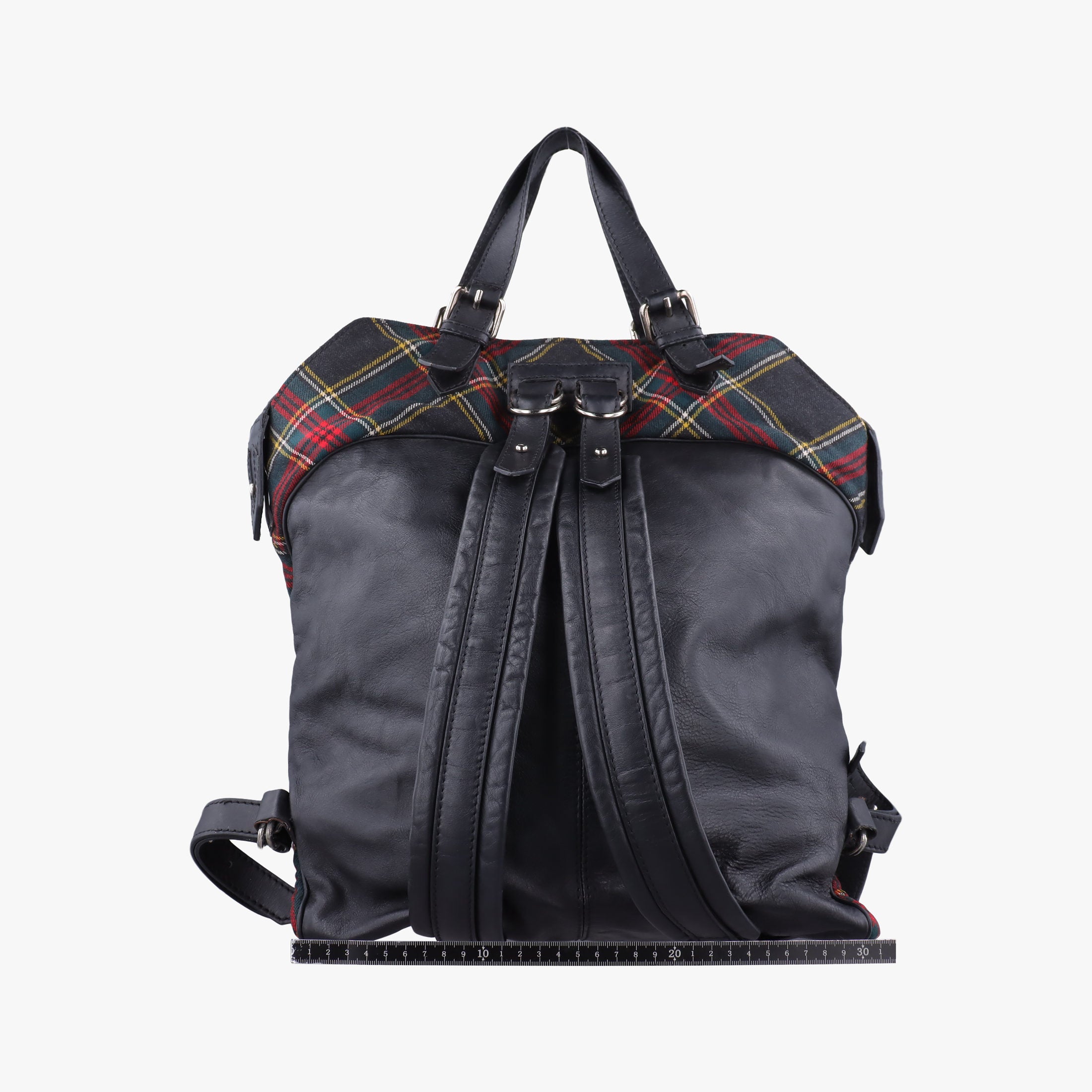 Syd SpikedRed Tartan × BlackCanvas/Velvet × Calfskinシド スタッズレッドチェック × ブラックキャンバス/ベルベット × レザー