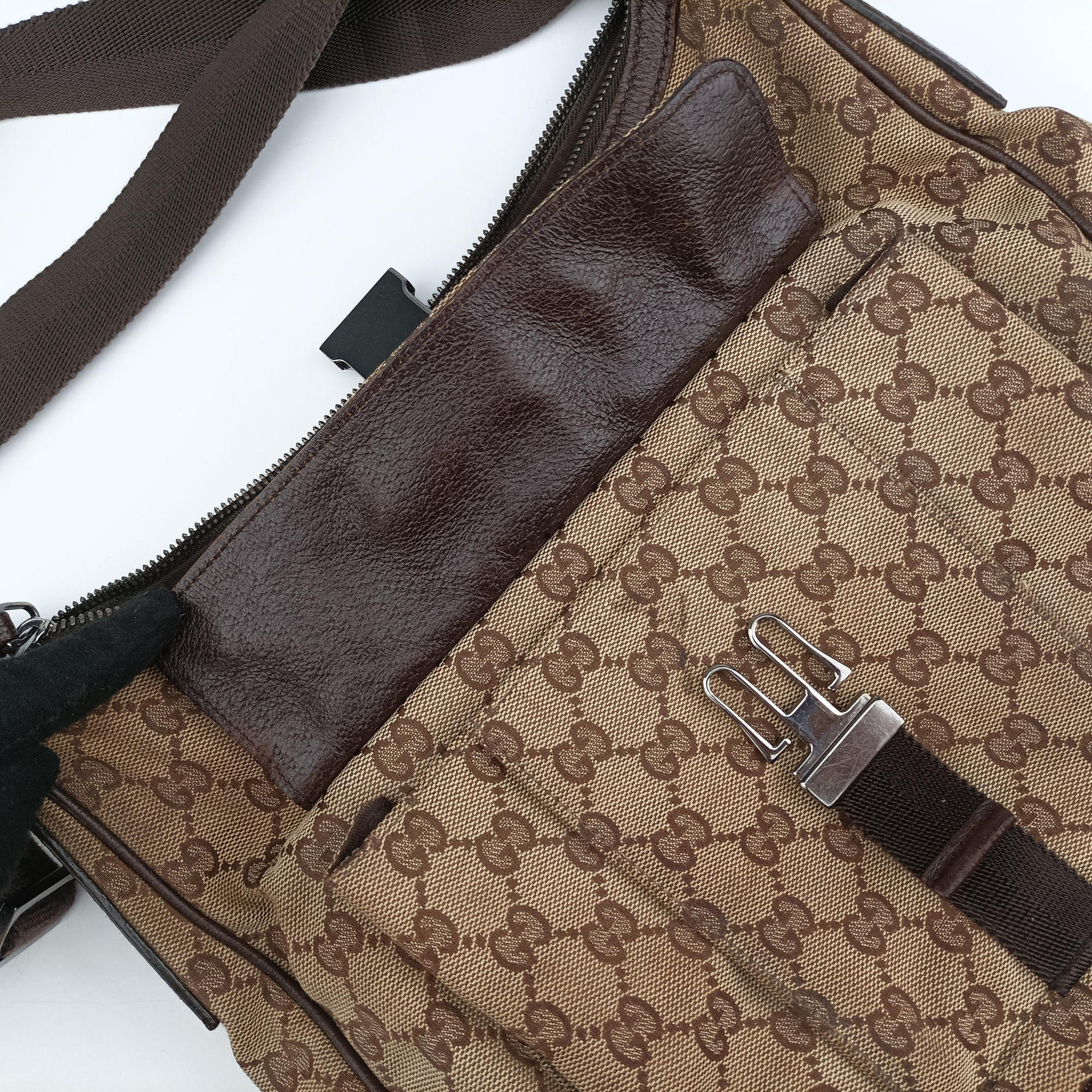 GG canvas Messenger Beige × Dark Brown canvas 131211 GG キャンバス メッセンジャー ベージュ×ダークブラウン キャンバス 131211 