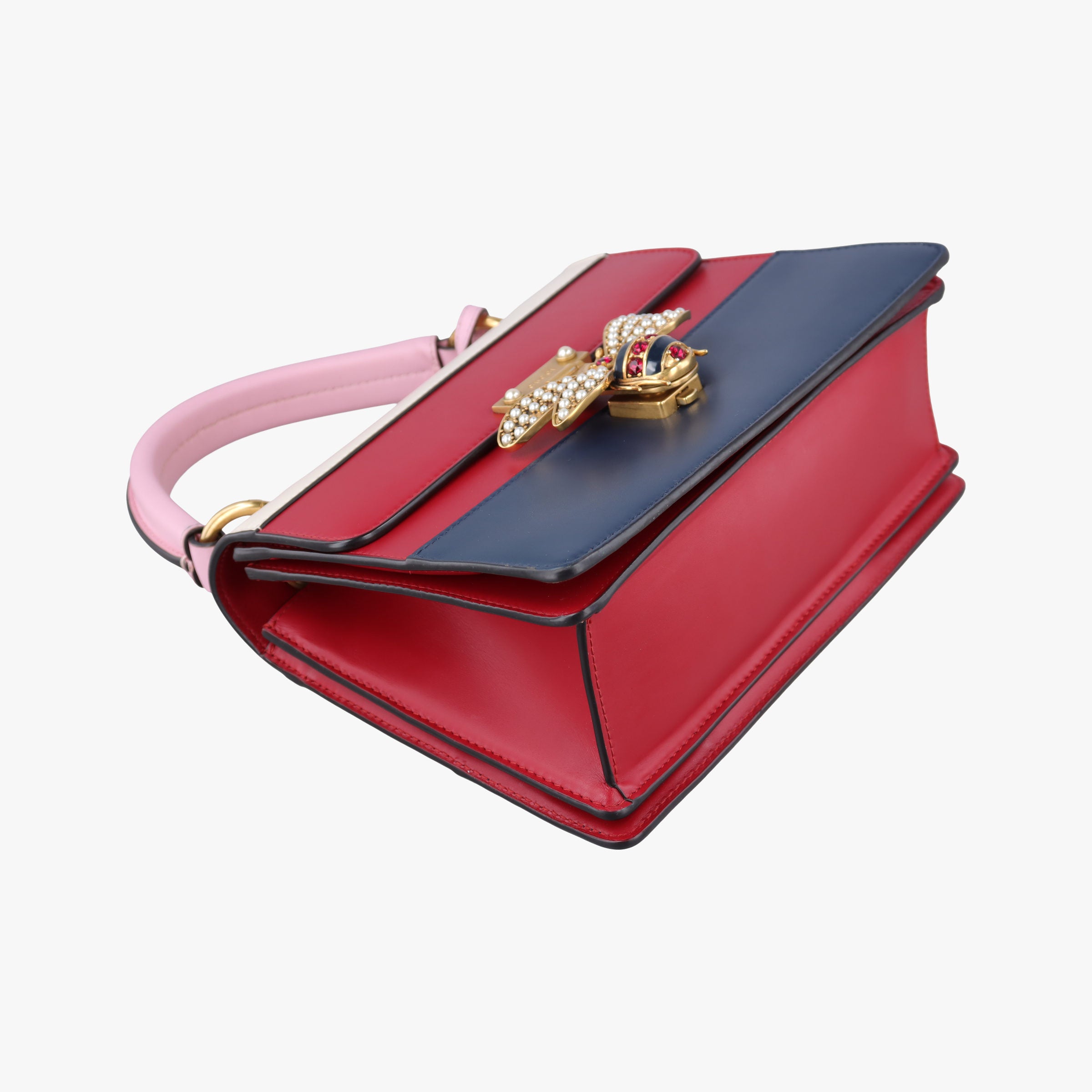 Queen Margaret White×Red×Blue×Pink Leather 476541 D023995575クイーン マーガレット ホワイト×レッド×ブルー×ピンク レザー 476541 D023995575