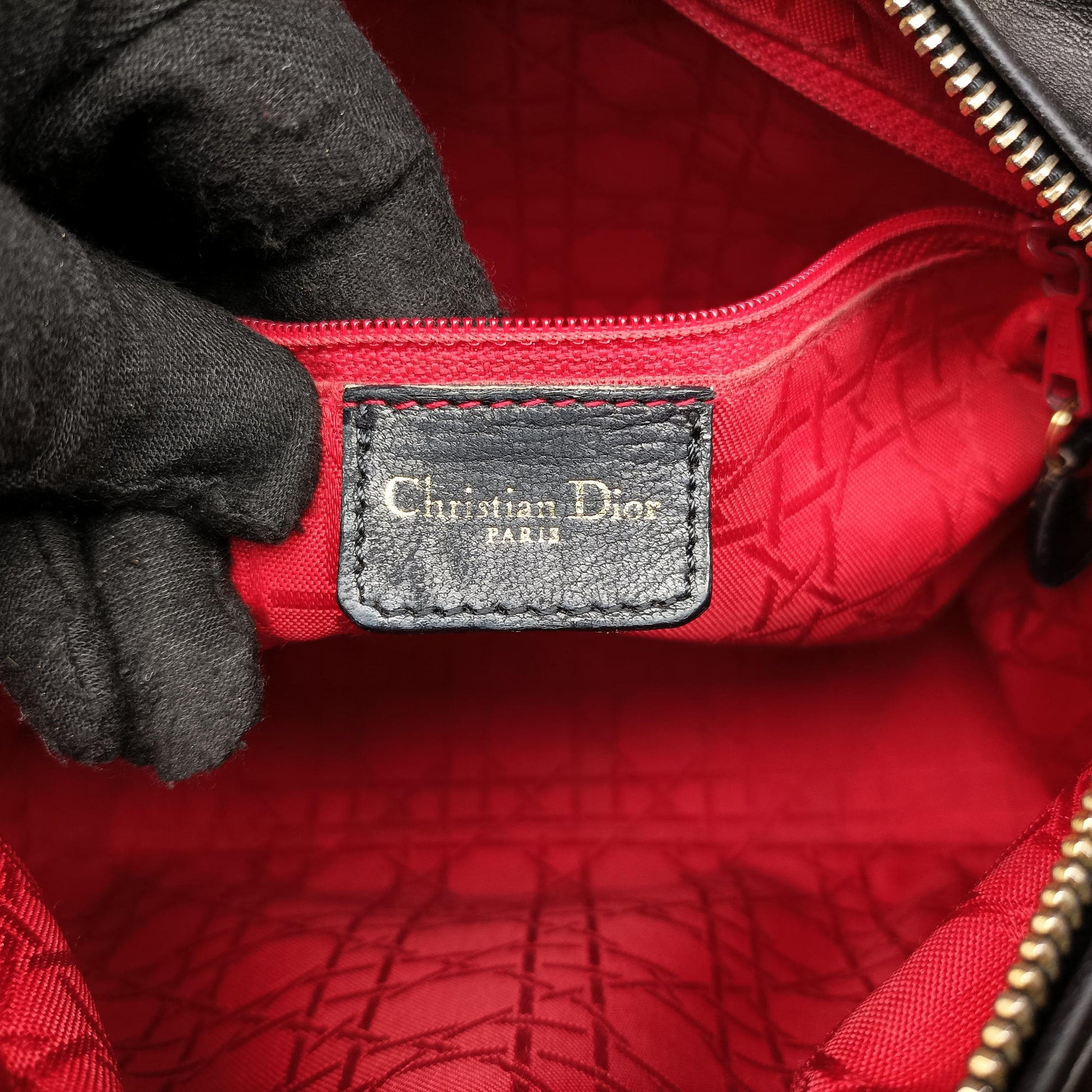 Lady Dior Black lambskin MA-0927レディディオール ブラック ラムスキン MA-0927