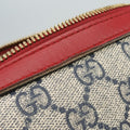 GG SUPREME Beige x Red x Navy PVC coated canvasxLeather 409529 I019842612GGスプリーム ベージュ×レッド×ネイビー PVCコーティングキャンバスxレザー 409529 I019842612
