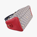 GG SUPREME Beige x Red x Navy PVC coated canvasxLeather 409529 I019842612GGスプリーム ベージュ×レッド×ネイビー PVCコーティングキャンバスxレザー 409529 I019842612