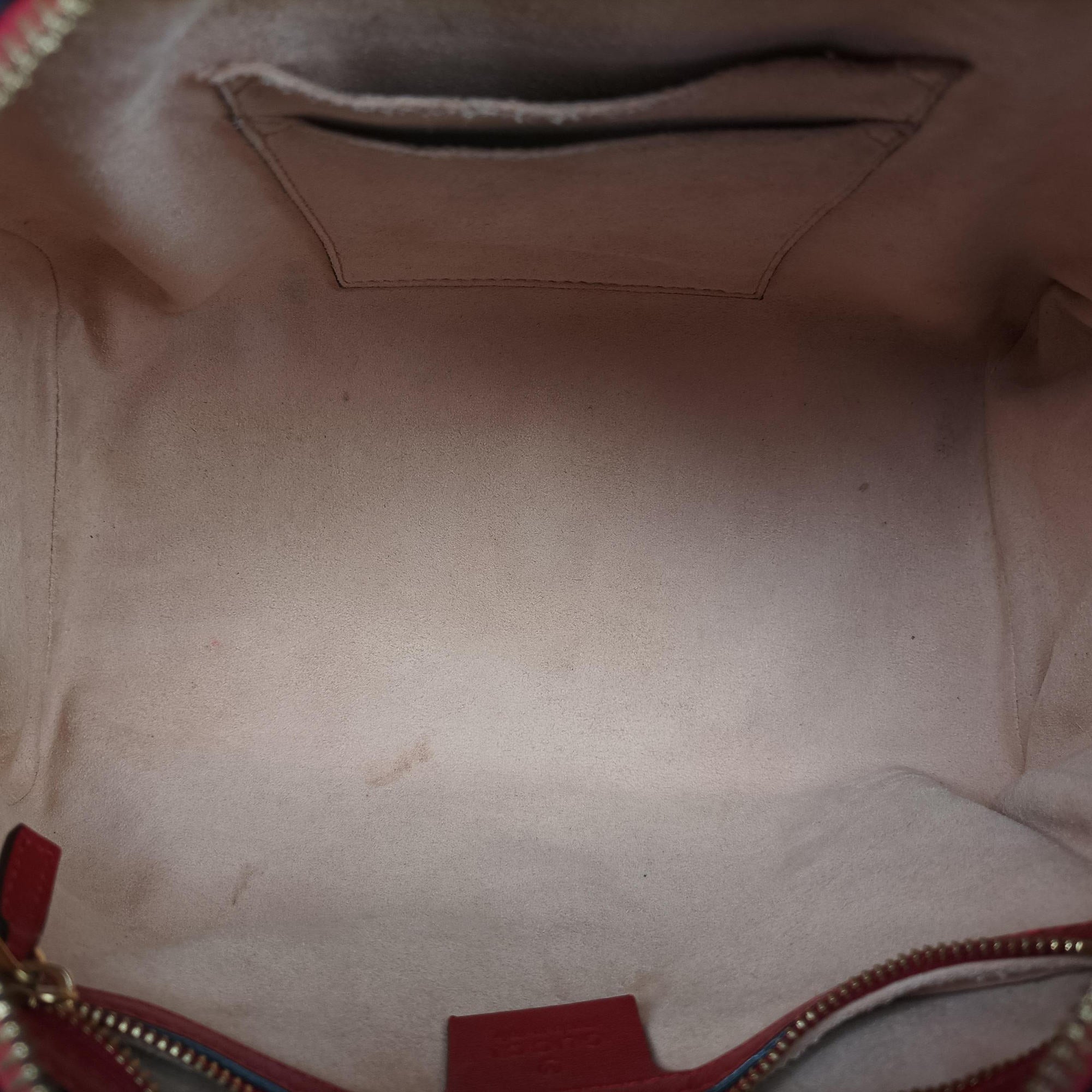 GG SUPREME Beige x Red x Navy PVC coated canvasxLeather 409529 I019842612GGスプリーム ベージュ×レッド×ネイビー PVCコーティングキャンバスxレザー 409529 I019842612