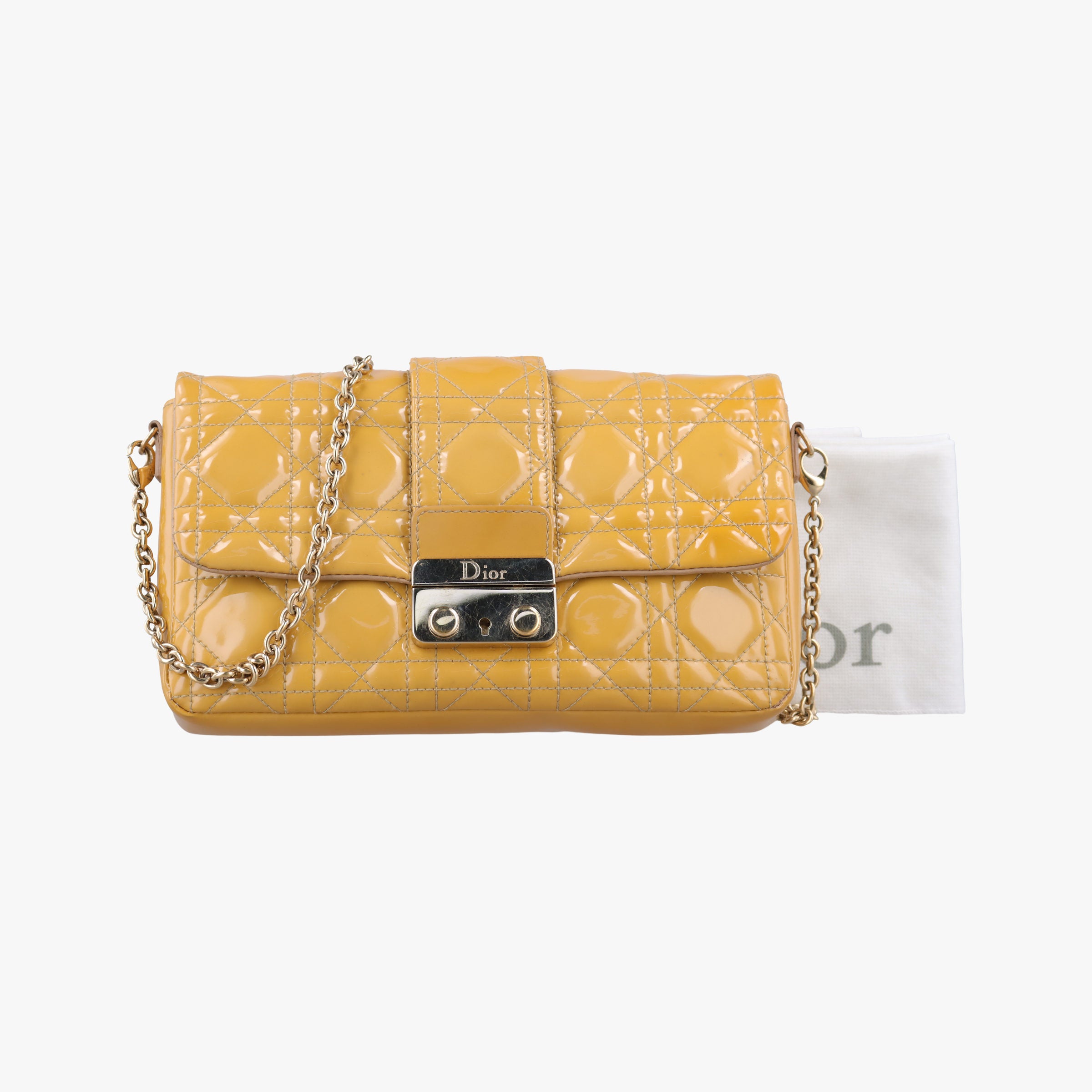 Miss Dior Cannage New Rock Yellow Patent 02-LUA-0131ミス ディオール カナージュ ニューロック イエロー パテント 02-LUA-0131