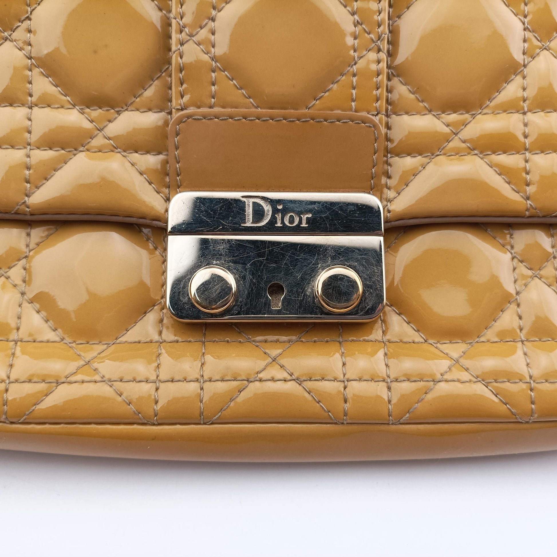 Miss Dior Cannage New Rock Yellow Patent 02-LUA-0131ミス ディオール カナージュ ニューロック イエロー パテント 02-LUA-0131