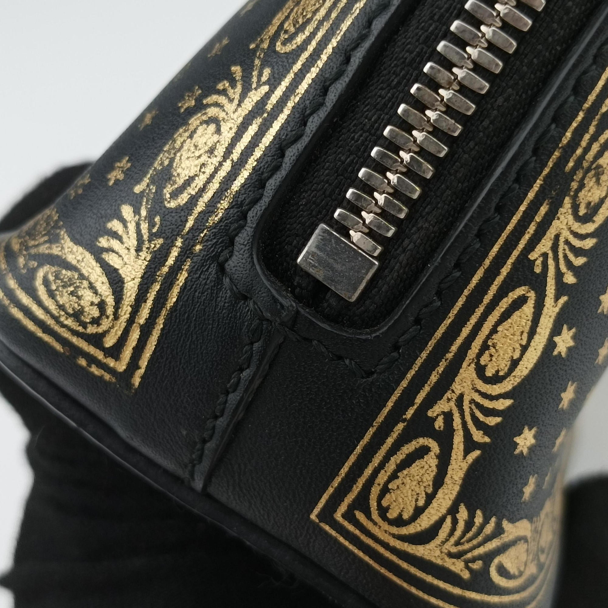SEGA collaboration GUCCY print Black Leather 511189 I023944456セガ コラボ GUCCYプリント ブラック レザー 511189 I023944456