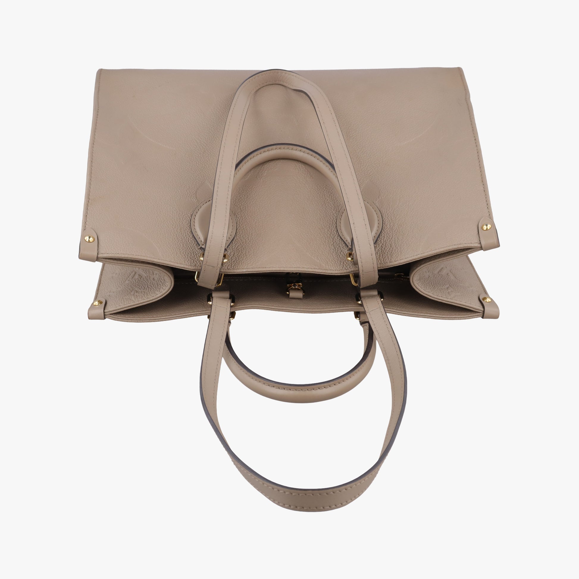 OntheGo MM Beige Monogram Empreinte M45607 IC ChipオンザゴーMM ベージュ系 モノグラム アンプラント M45607 ICチップ