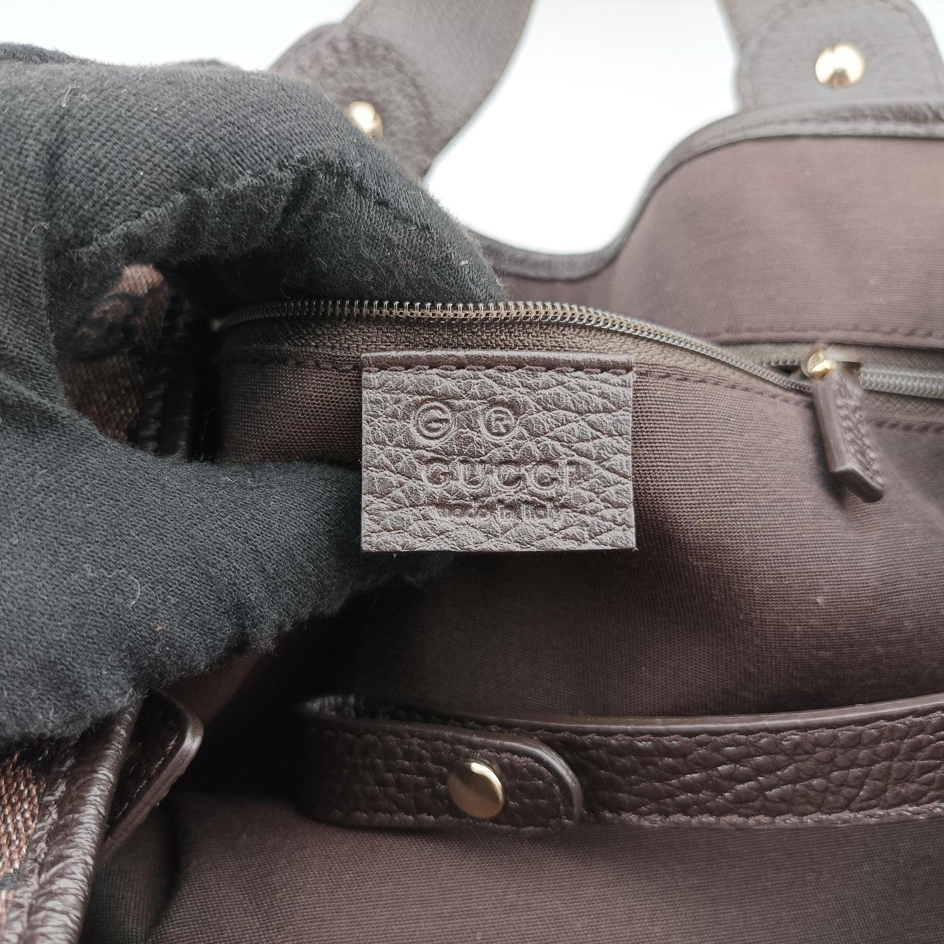 Pelham Hobo Brown canvas×leather 292927 D011478835ペルハム ホーボー ブラウン キャンバス×レザー 292927 D011478835
