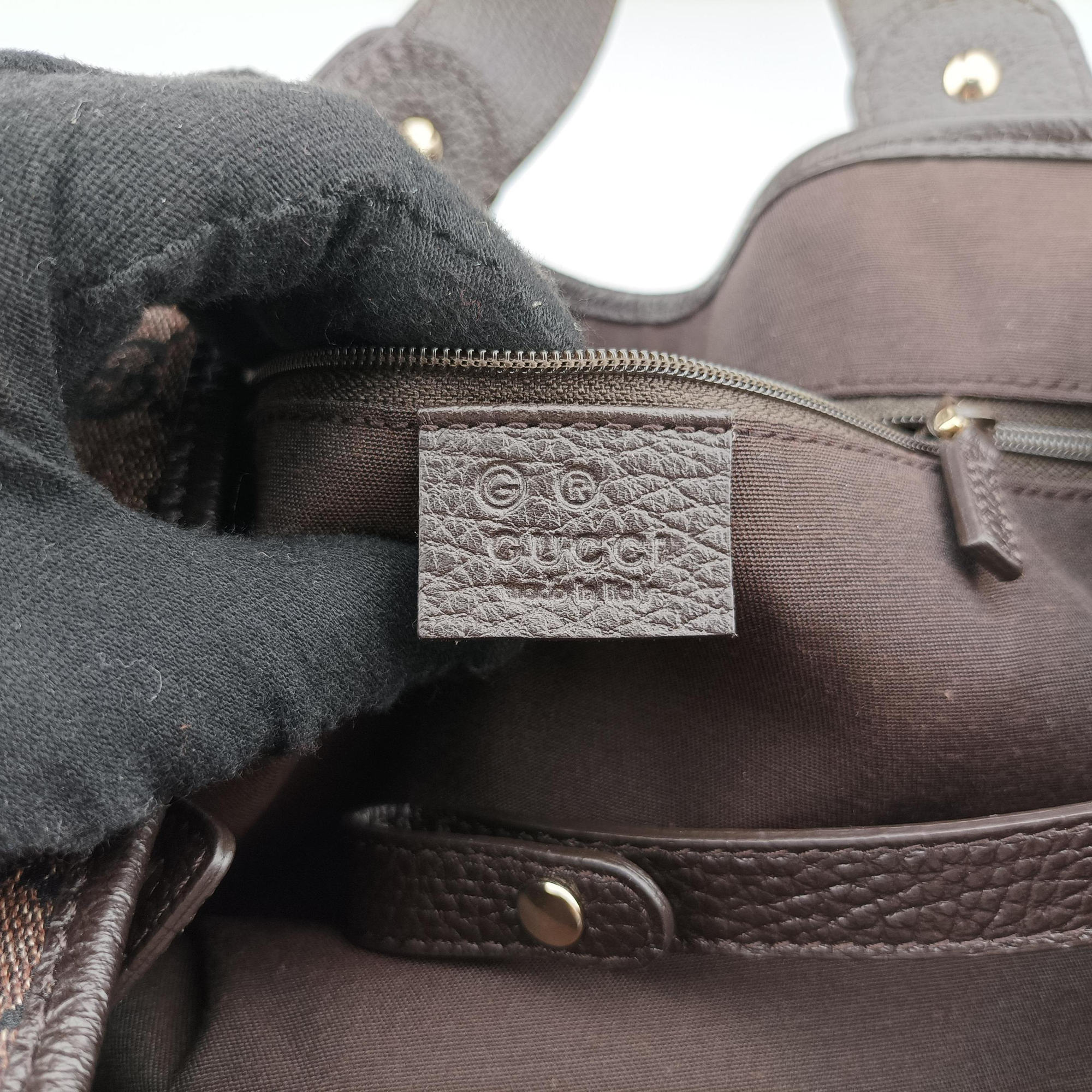 Pelham Hobo Brown canvas×leather 292927 D011478835ペルハム ホーボー ブラウン キャンバス×レザー 292927 D011478835