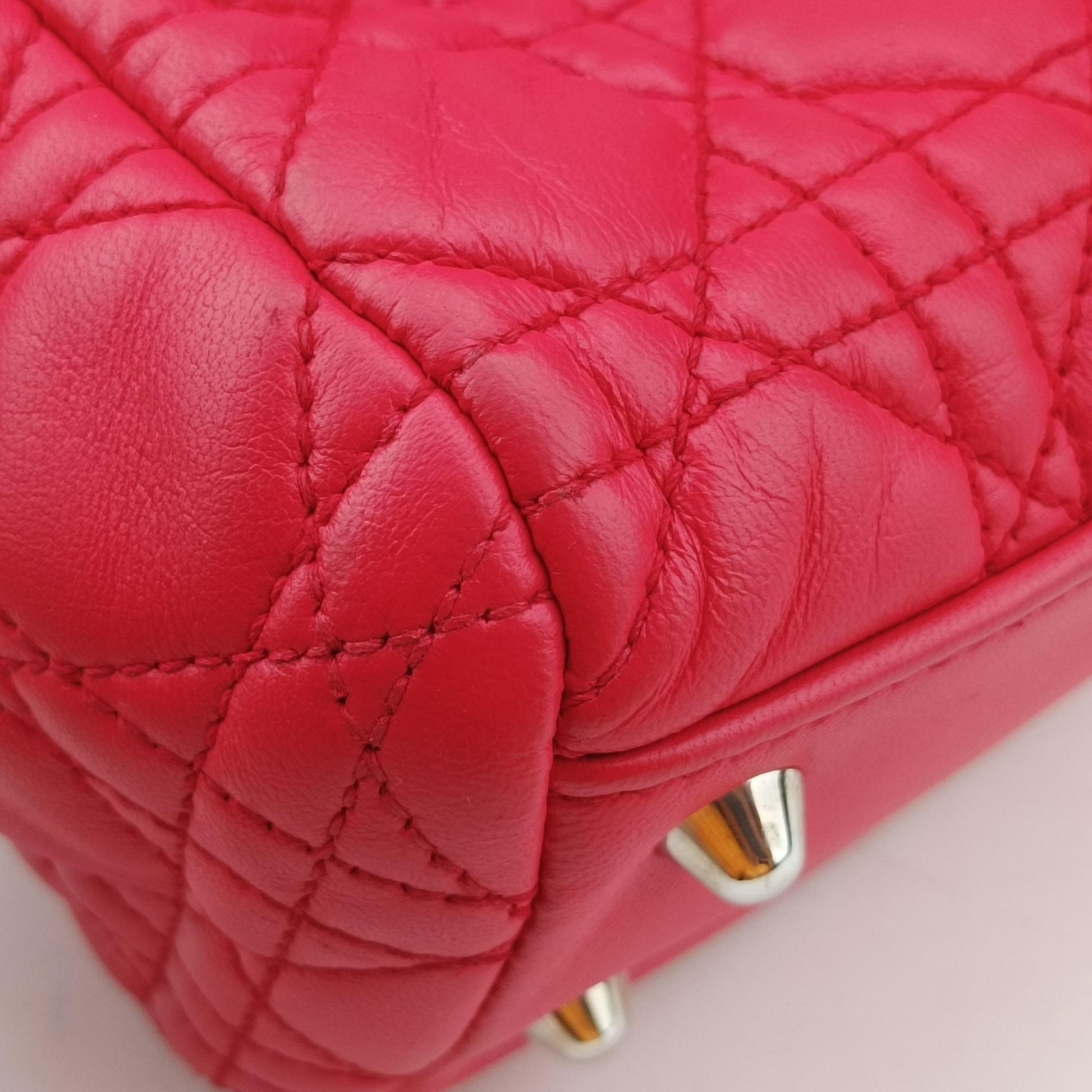Cannage Dior Soft Shopping Red lambskin 01-RU-1101カナージュ ディオール ソフト ショッピング レッド ラムスキン 01-RU-1101