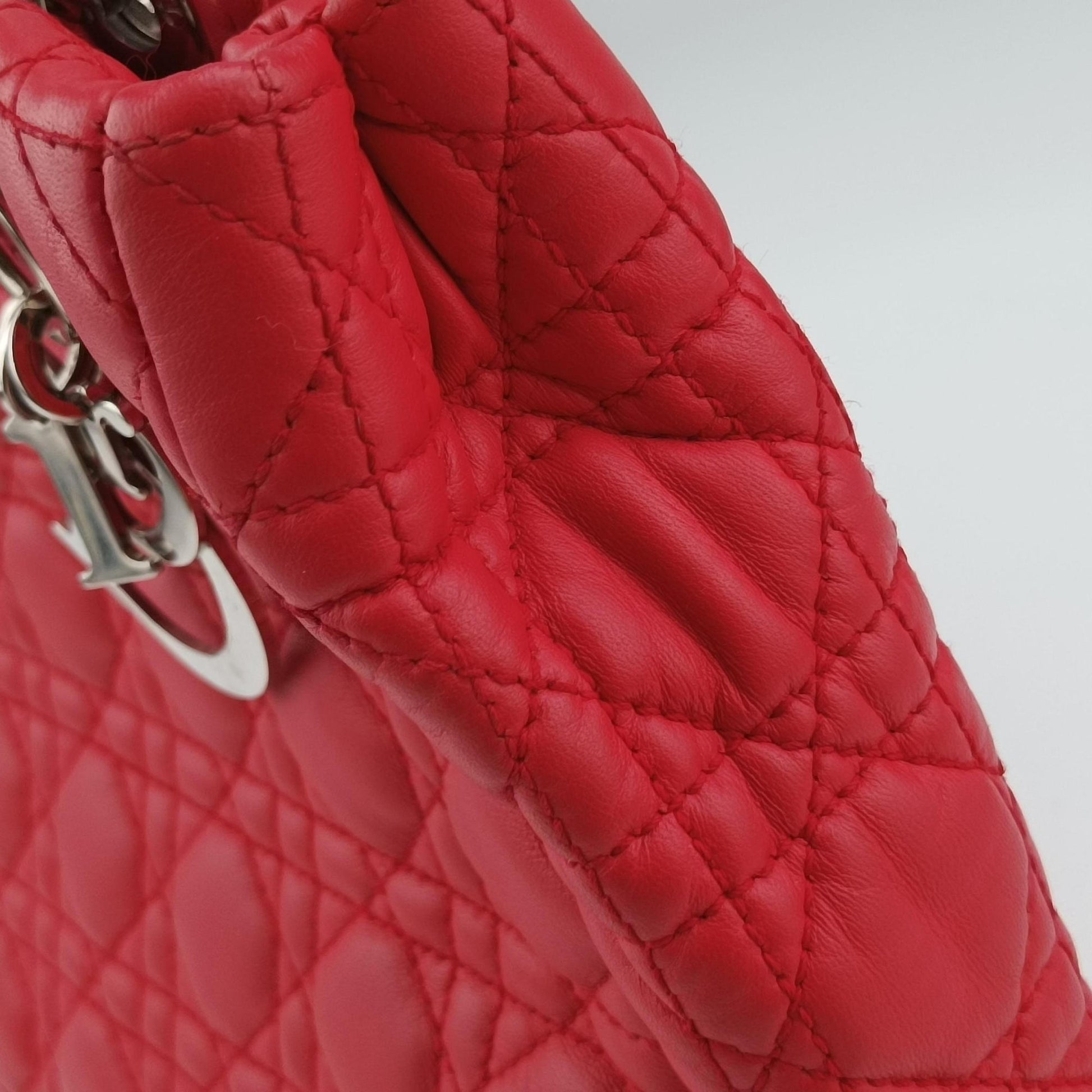 Cannage Dior Soft Shopping Red lambskin 01-RU-1101カナージュ ディオール ソフト ショッピング レッド ラムスキン 01-RU-1101