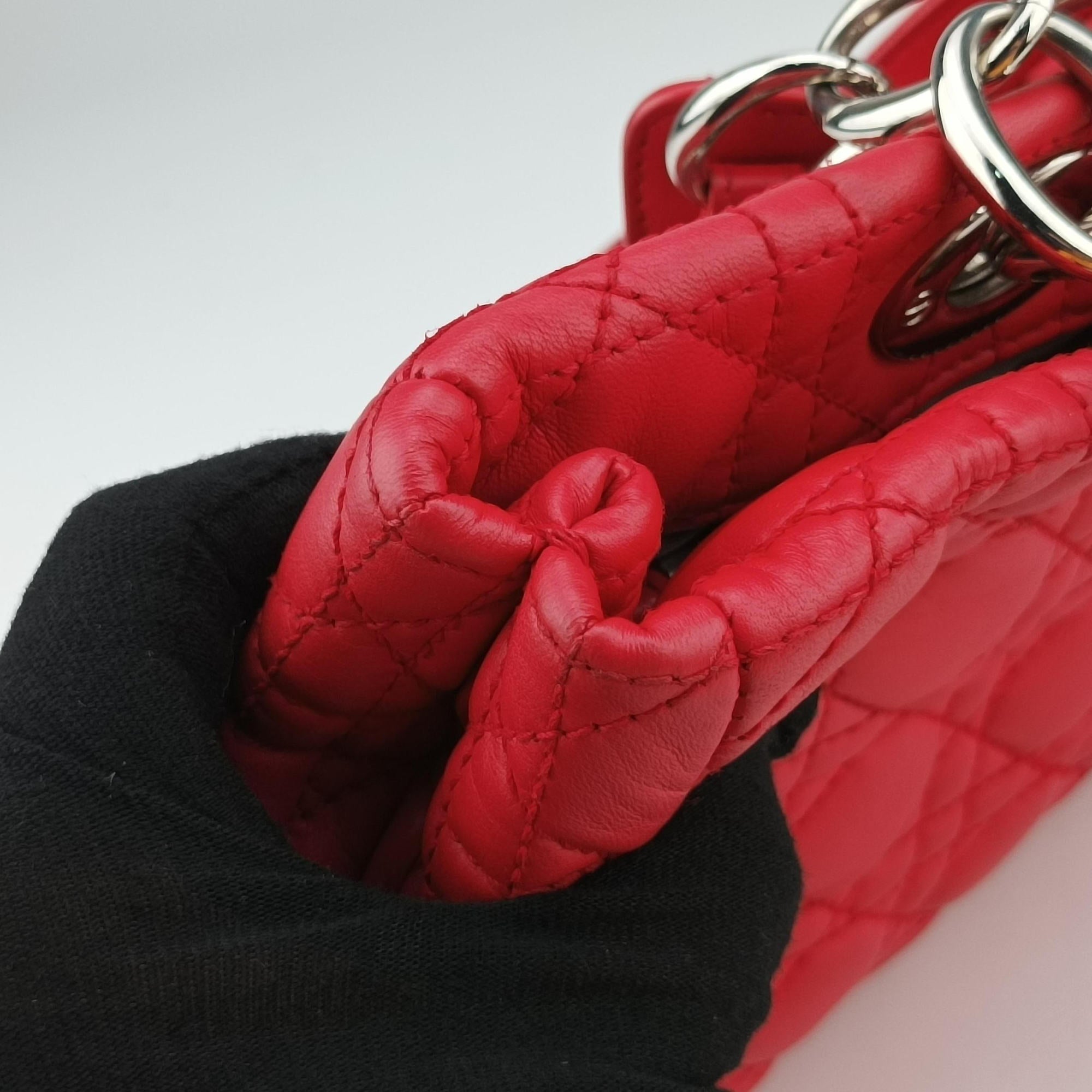 Cannage Dior Soft Shopping Red lambskin 01-RU-1101カナージュ ディオール ソフト ショッピング レッド ラムスキン 01-RU-1101