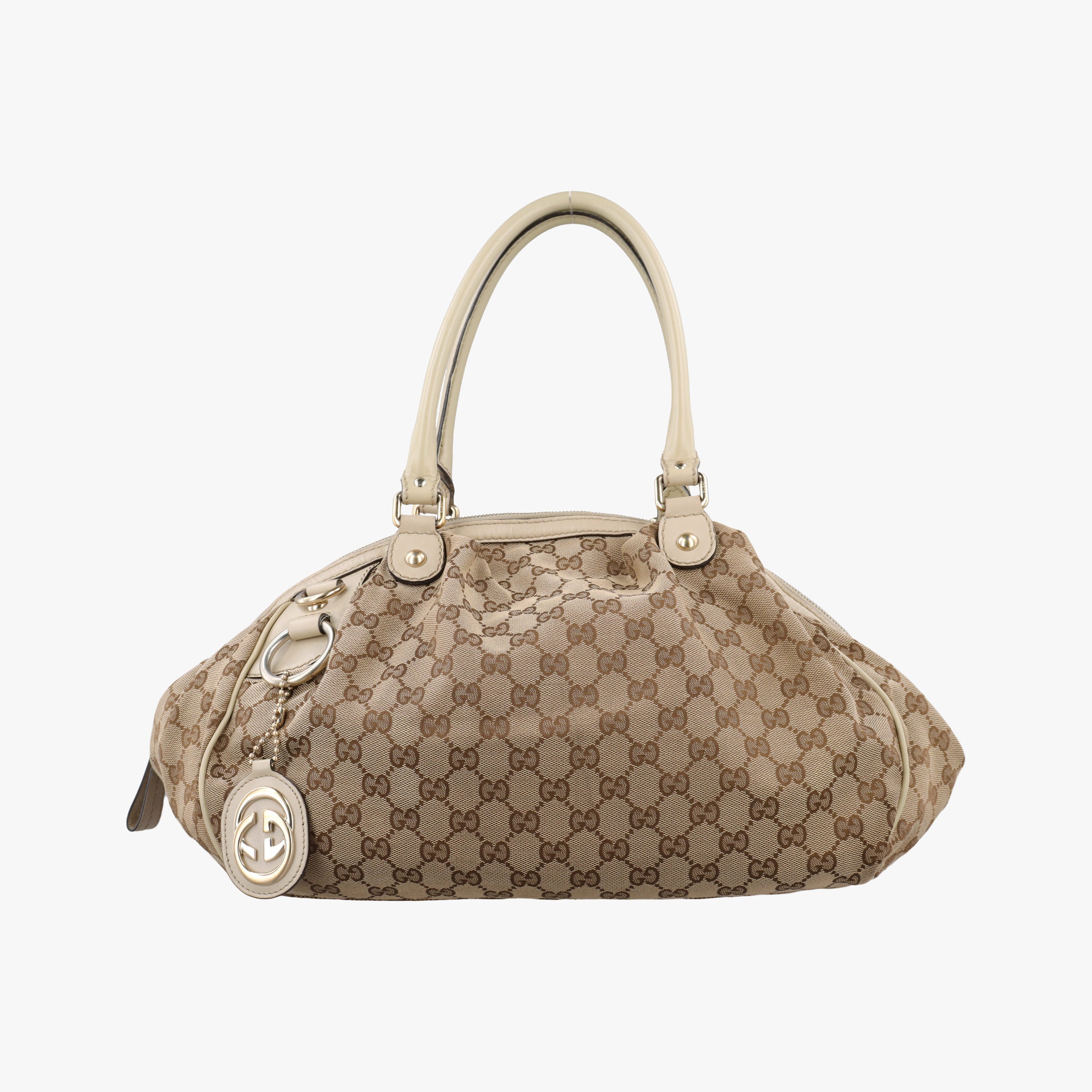 Sukey GUCCISSIMA Beige×White canvas×leather 223974 I014967645スーキー ディアマンテ ベージュ×ホワイト キャンバス×レザー 223974 I014967645