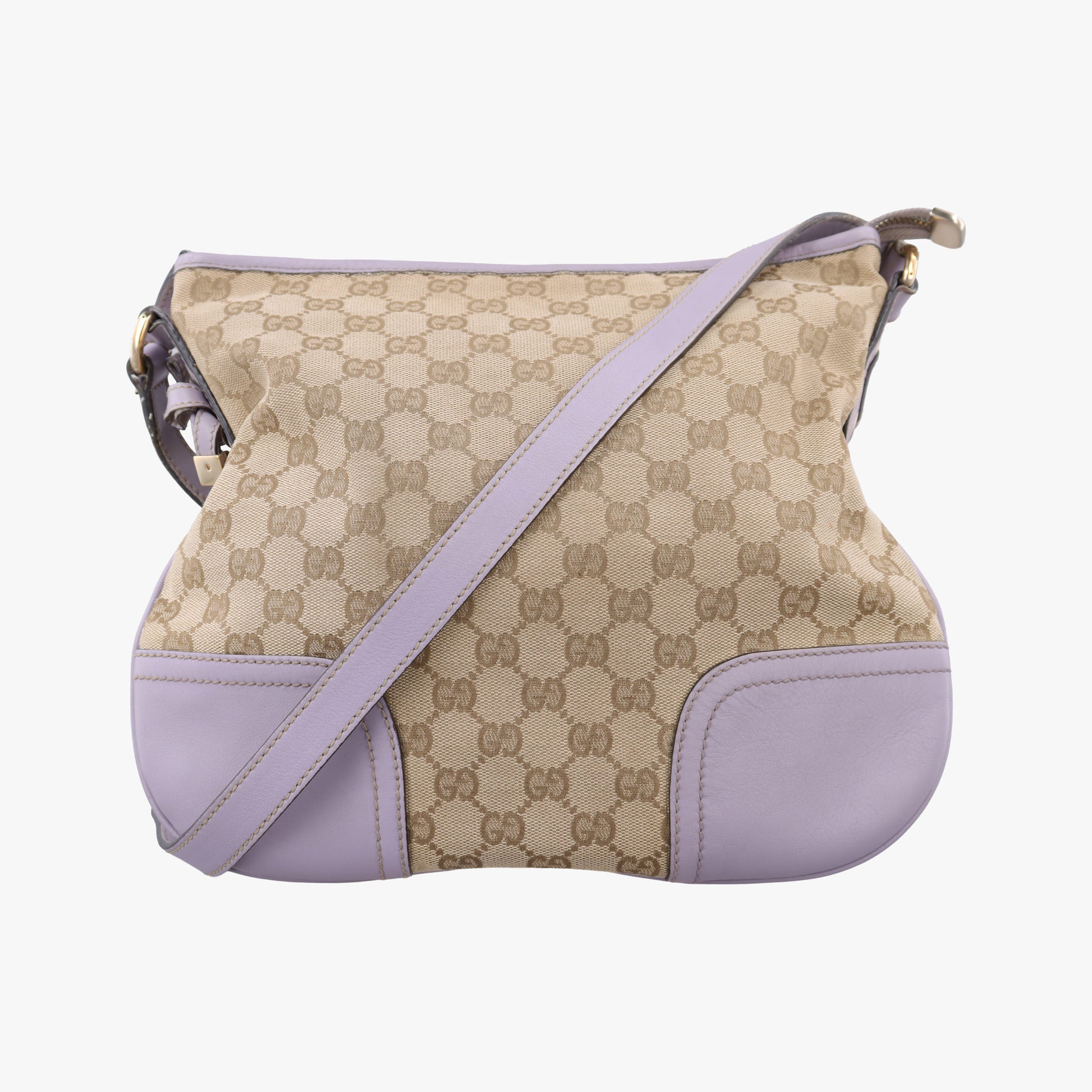 Princy Purple × Beige Leather×Canvas 204939 G3496047プリンシー パープル × ベージュ レザー×キャンバス 204939 G3496047