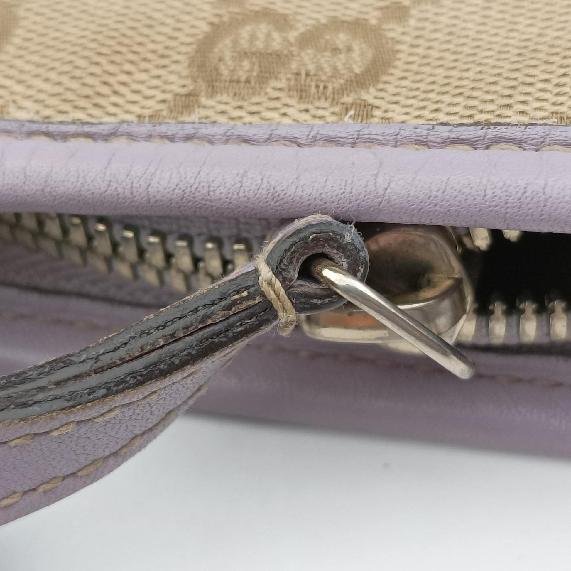 Princy Purple × Beige Leather×Canvas 204939 G3496047プリンシー パープル × ベージュ レザー×キャンバス 204939 G3496047