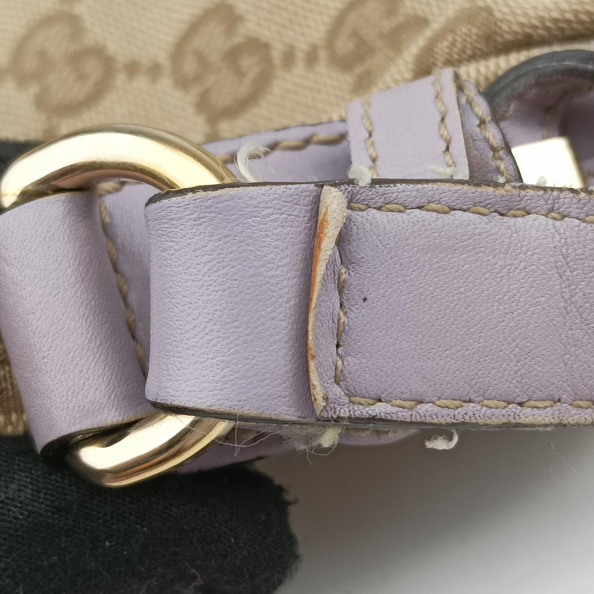 Princy Purple × Beige Leather×Canvas 204939 G3496047プリンシー パープル × ベージュ レザー×キャンバス 204939 G3496047