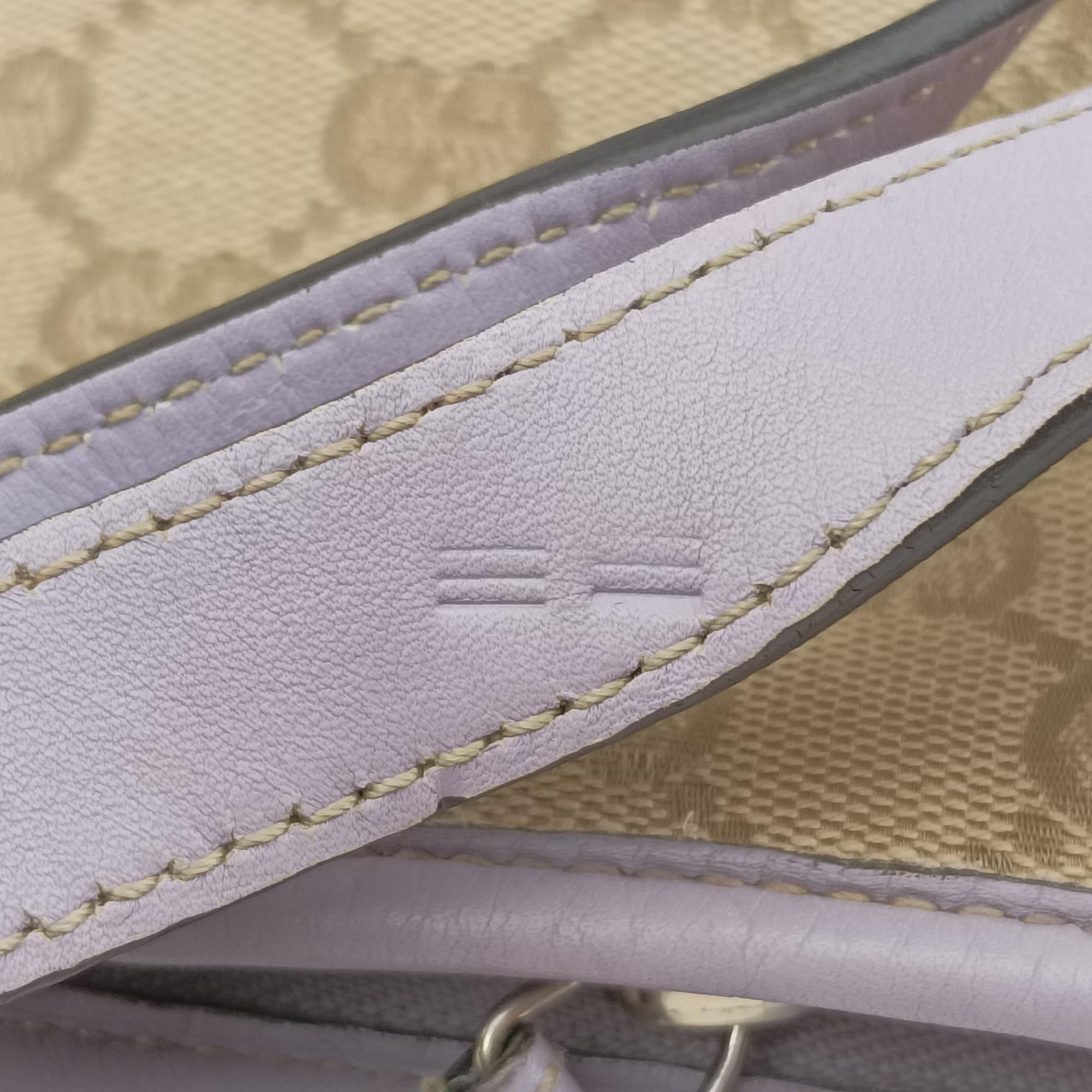 Princy Purple × Beige Leather×Canvas 204939 G3496047プリンシー パープル × ベージュ レザー×キャンバス 204939 G3496047