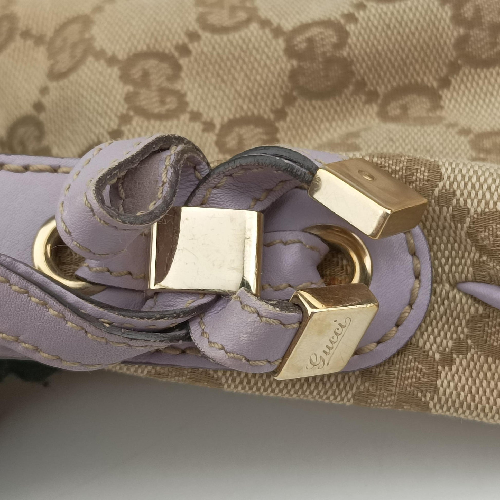 Princy Purple × Beige Leather×Canvas 204939 G3496047プリンシー パープル × ベージュ レザー×キャンバス 204939 G3496047