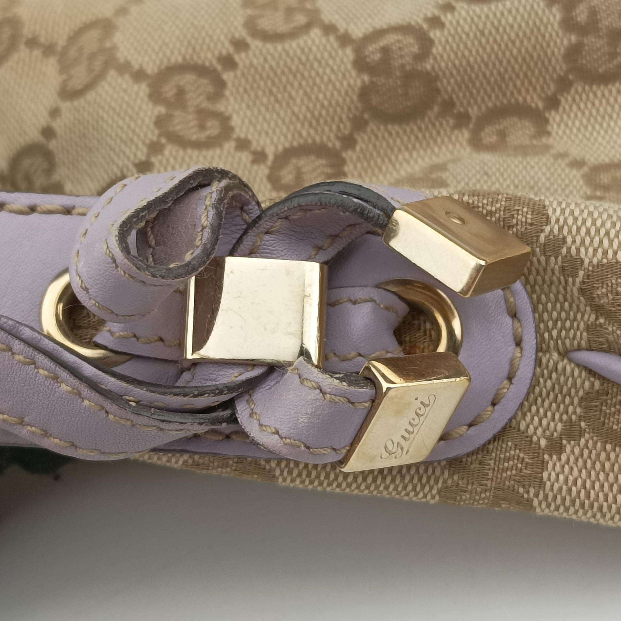 Princy Purple × Beige Leather×Canvas 204939 G3496047プリンシー パープル × ベージュ レザー×キャンバス 204939 G3496047